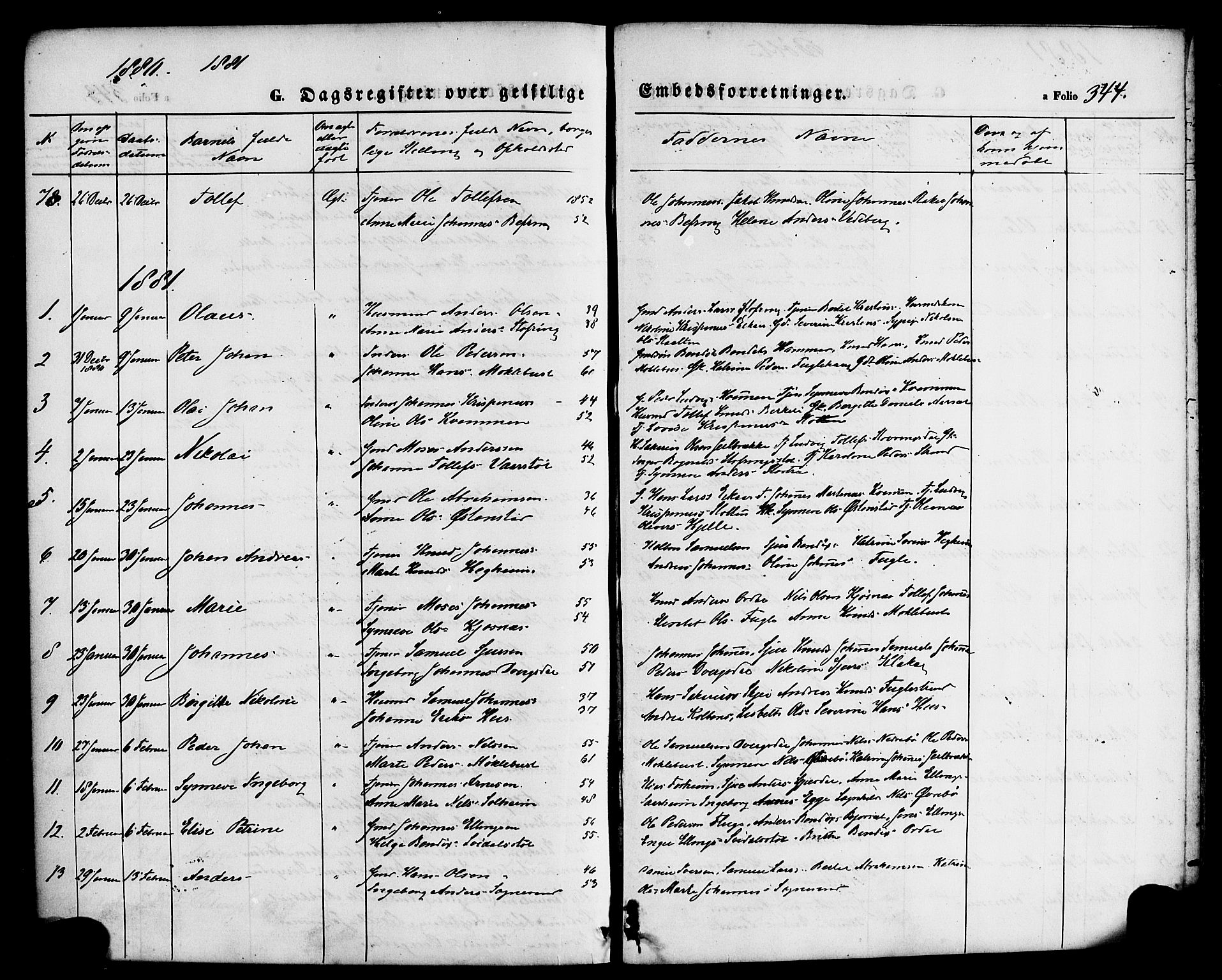 Jølster sokneprestembete, SAB/A-80701/H/Haa/Haaa/L0011: Parish register (official) no. A 11, 1866-1881, p. 344