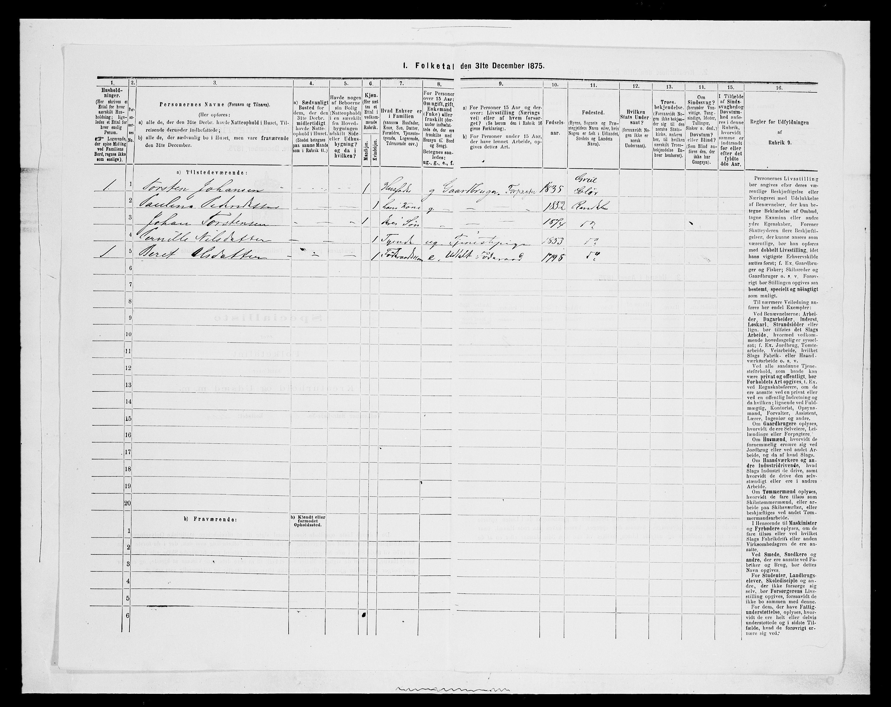 SAH, 1875 census for 0432P Rendalen, 1875, p. 204