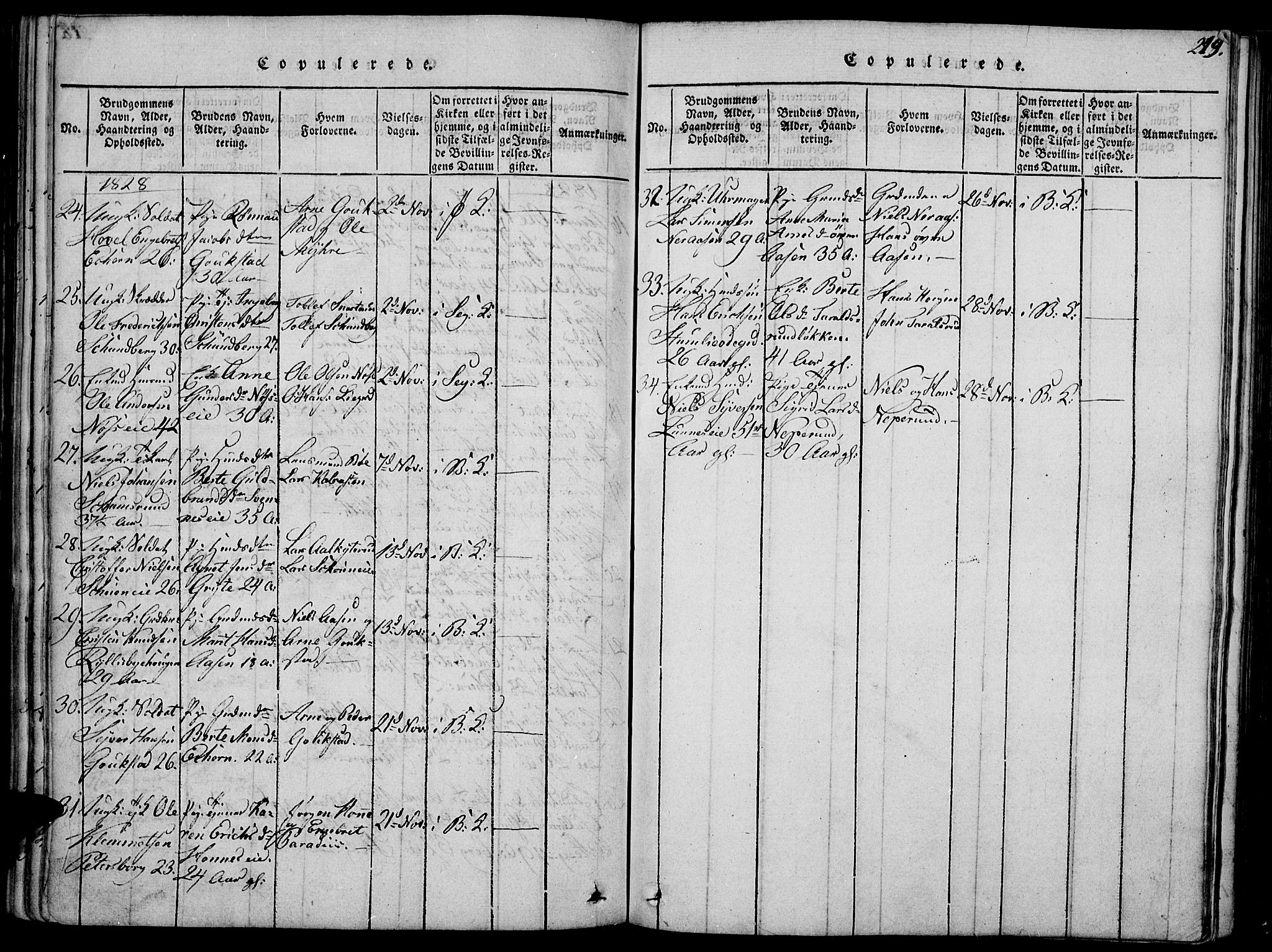 Biri prestekontor, SAH/PREST-096/H/Ha/Haa/L0003: Parish register (official) no. 3, 1814-1828, p. 219