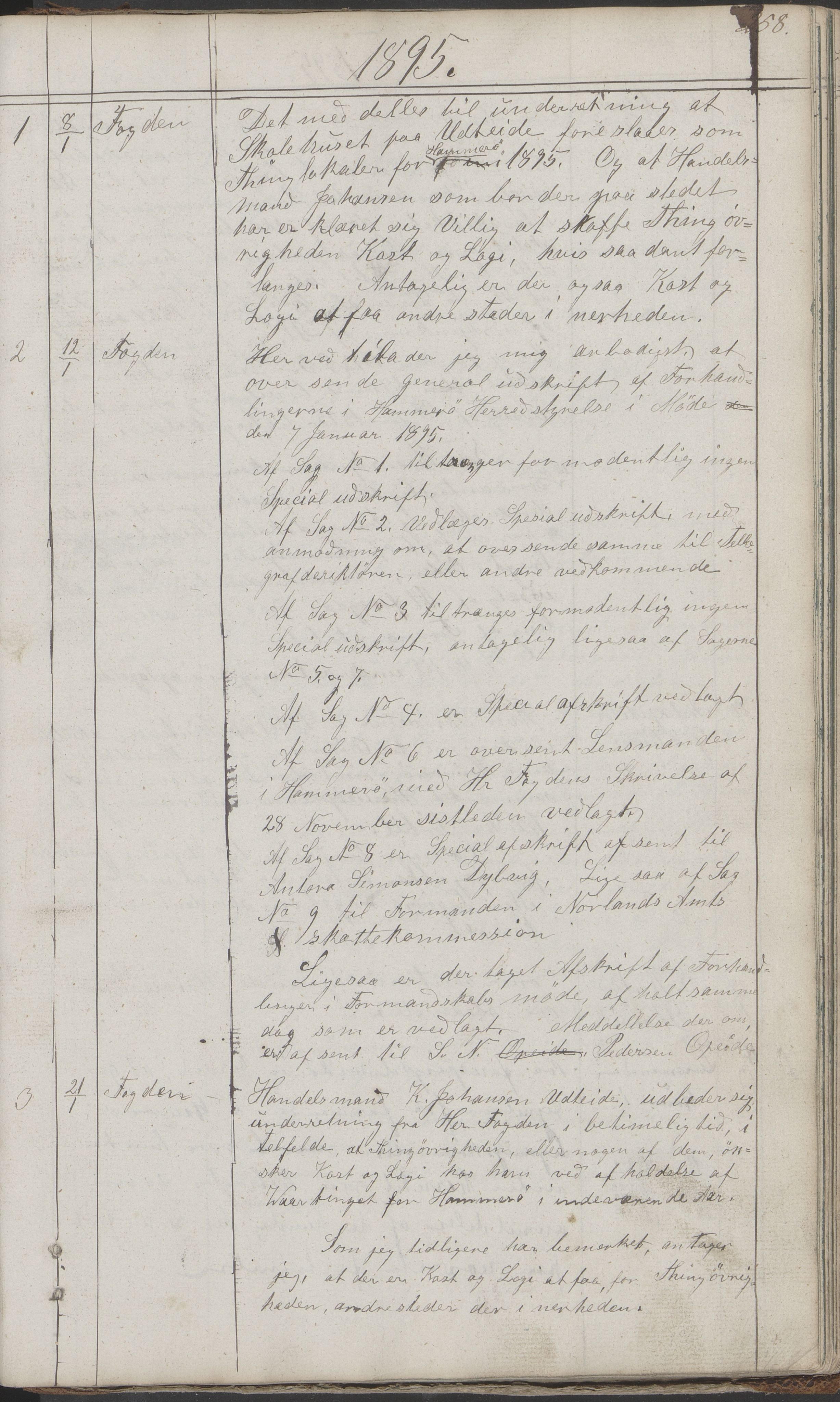 Hamarøy kommune. Formannskapet, AIN/K-18490.150/210/L0001: Protokoll, 1838-1900, p. 258