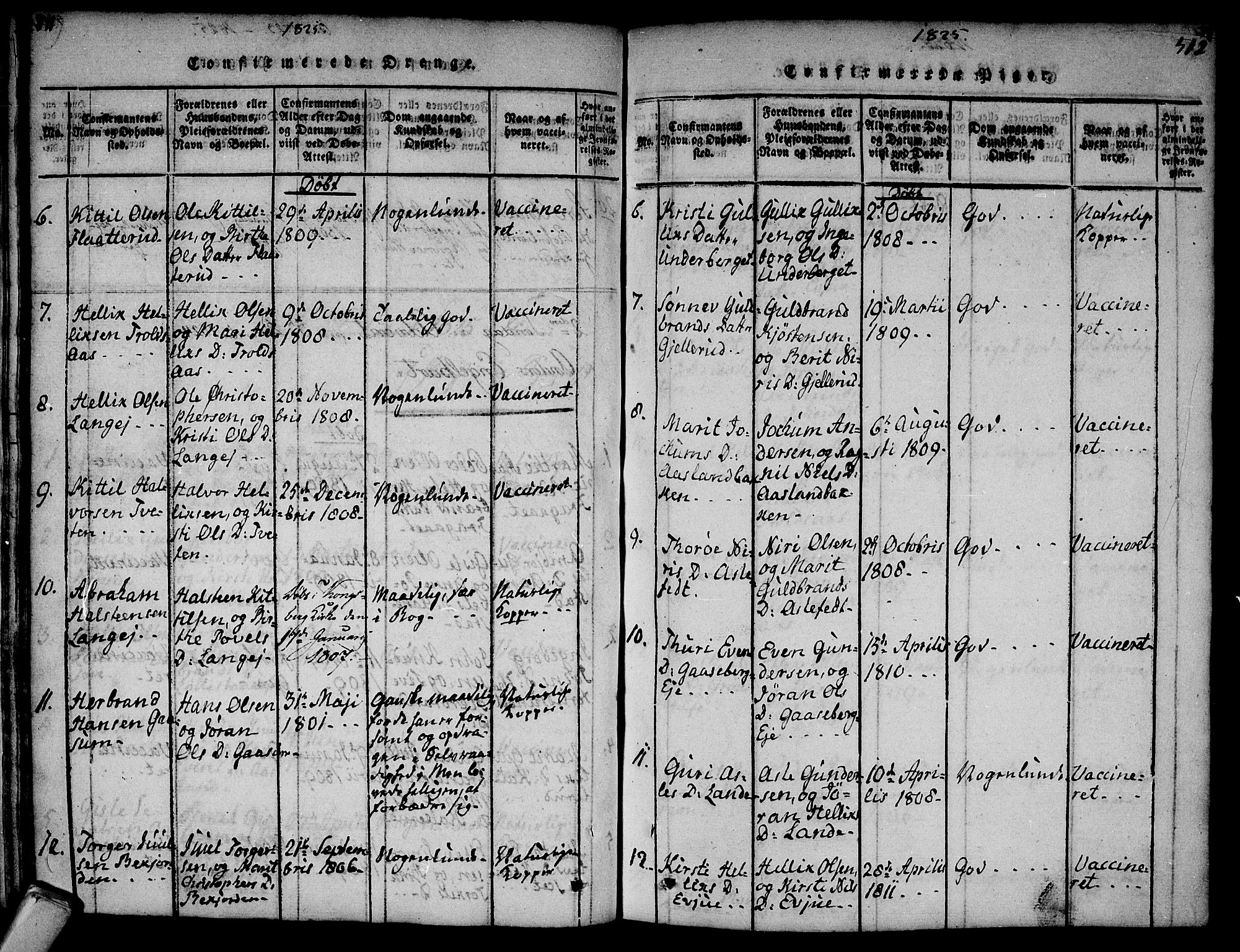 Flesberg kirkebøker, AV/SAKO-A-18/F/Fa/L0005: Parish register (official) no. I 5, 1816-1834, p. 511-512