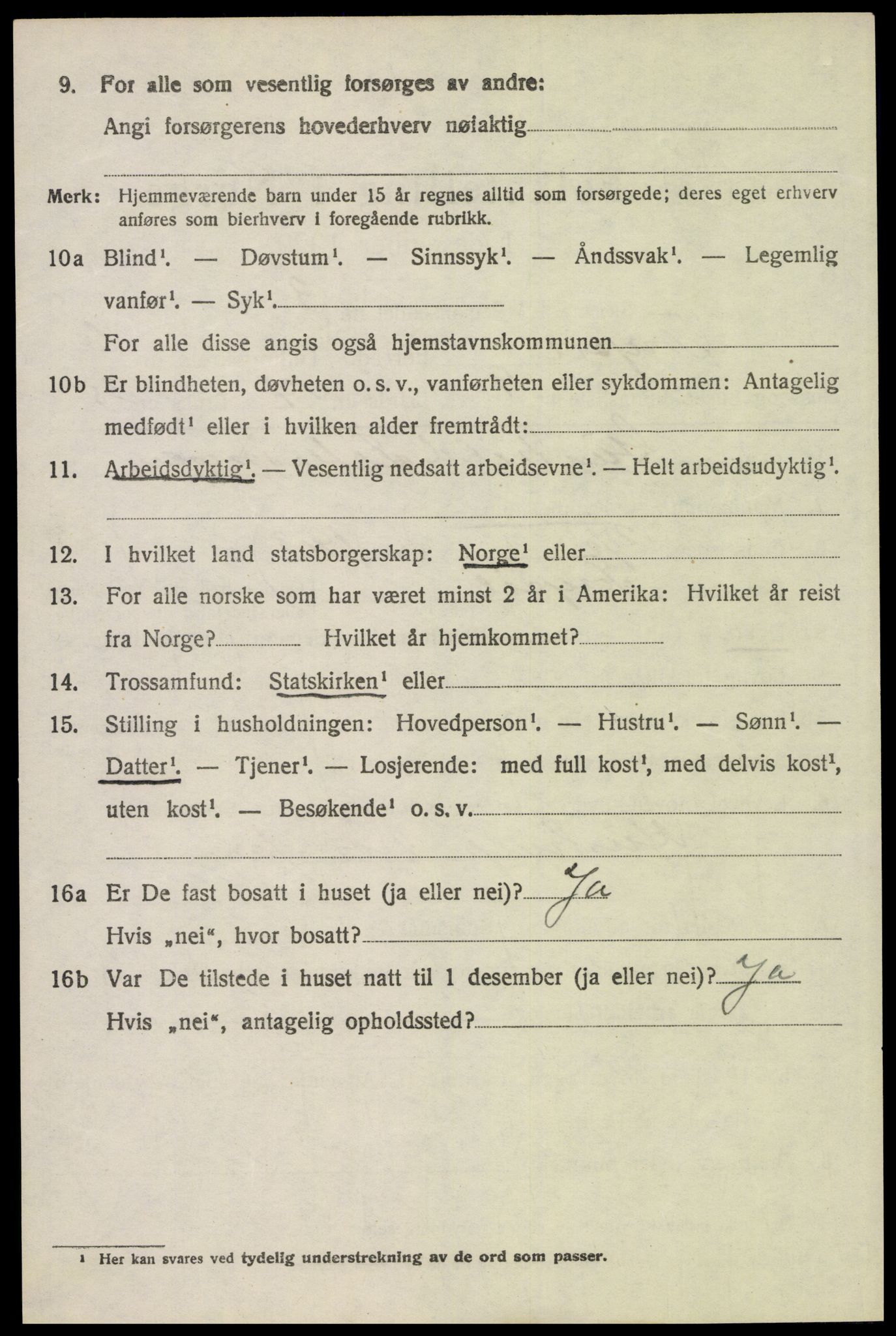 SAH, 1920 census for Trysil, 1920, p. 4640