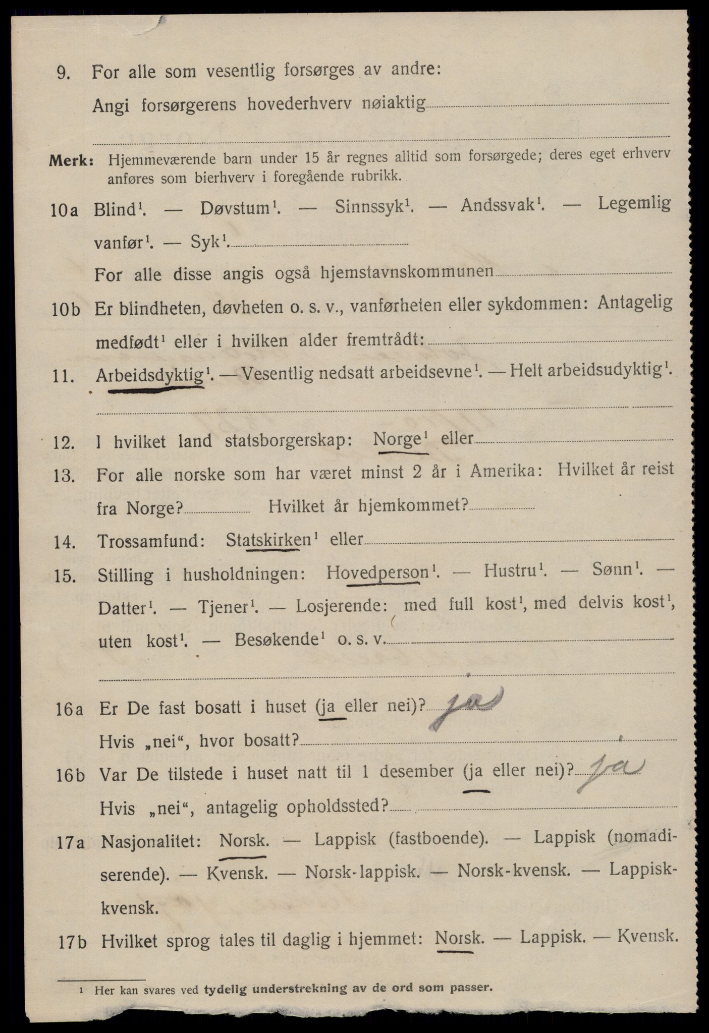 SAT, 1920 census for Hemne, 1920, p. 1237