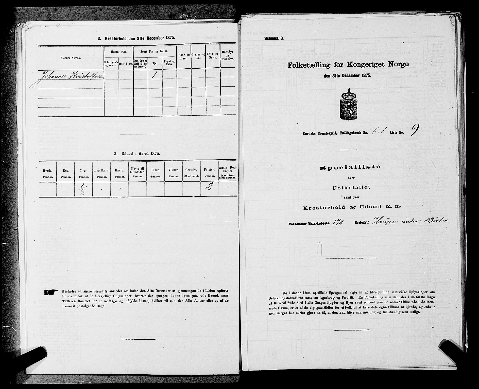 RA, 1875 census for 0229P Enebakk, 1875, p. 978