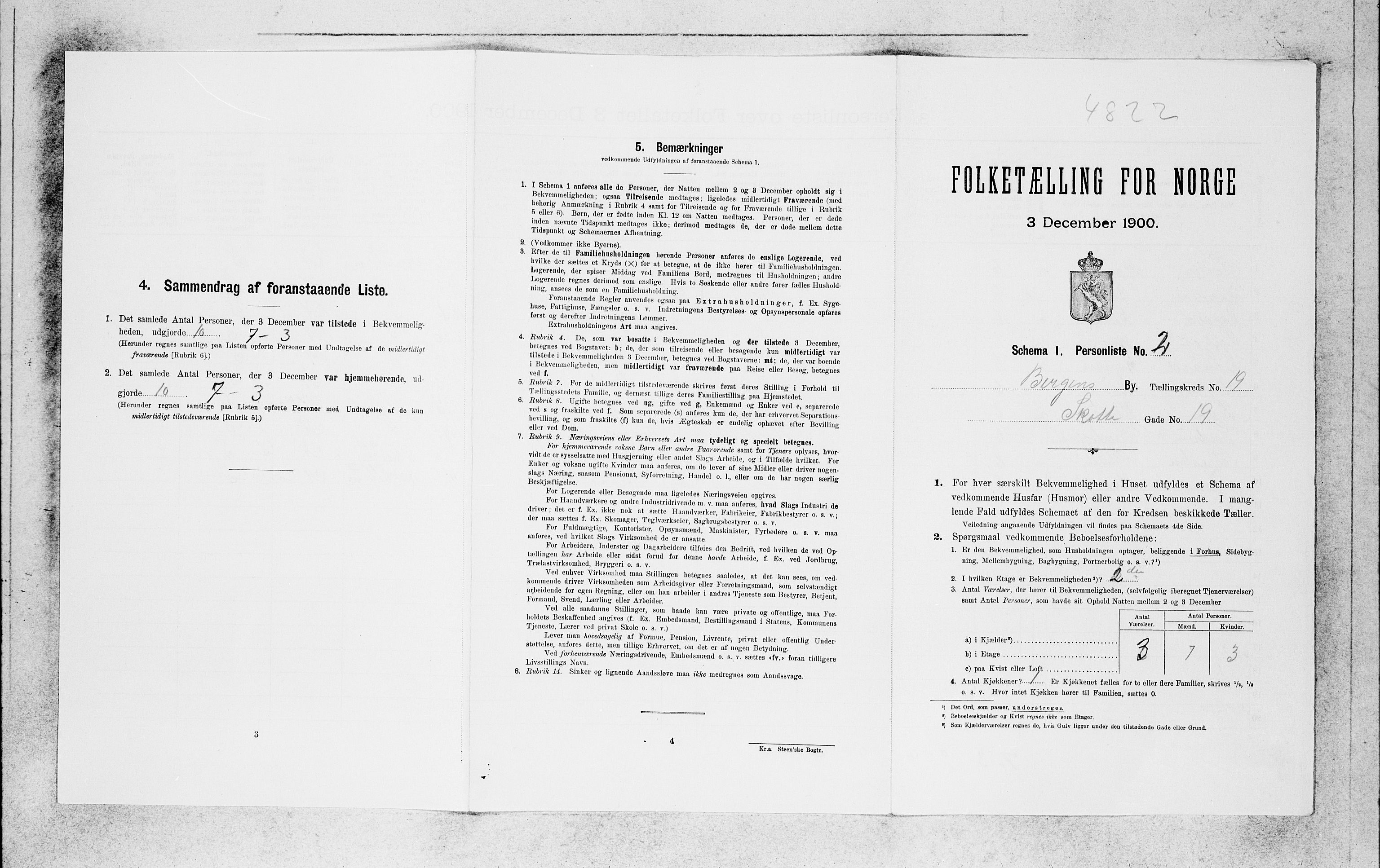 SAB, 1900 census for Bergen, 1900, p. 3850