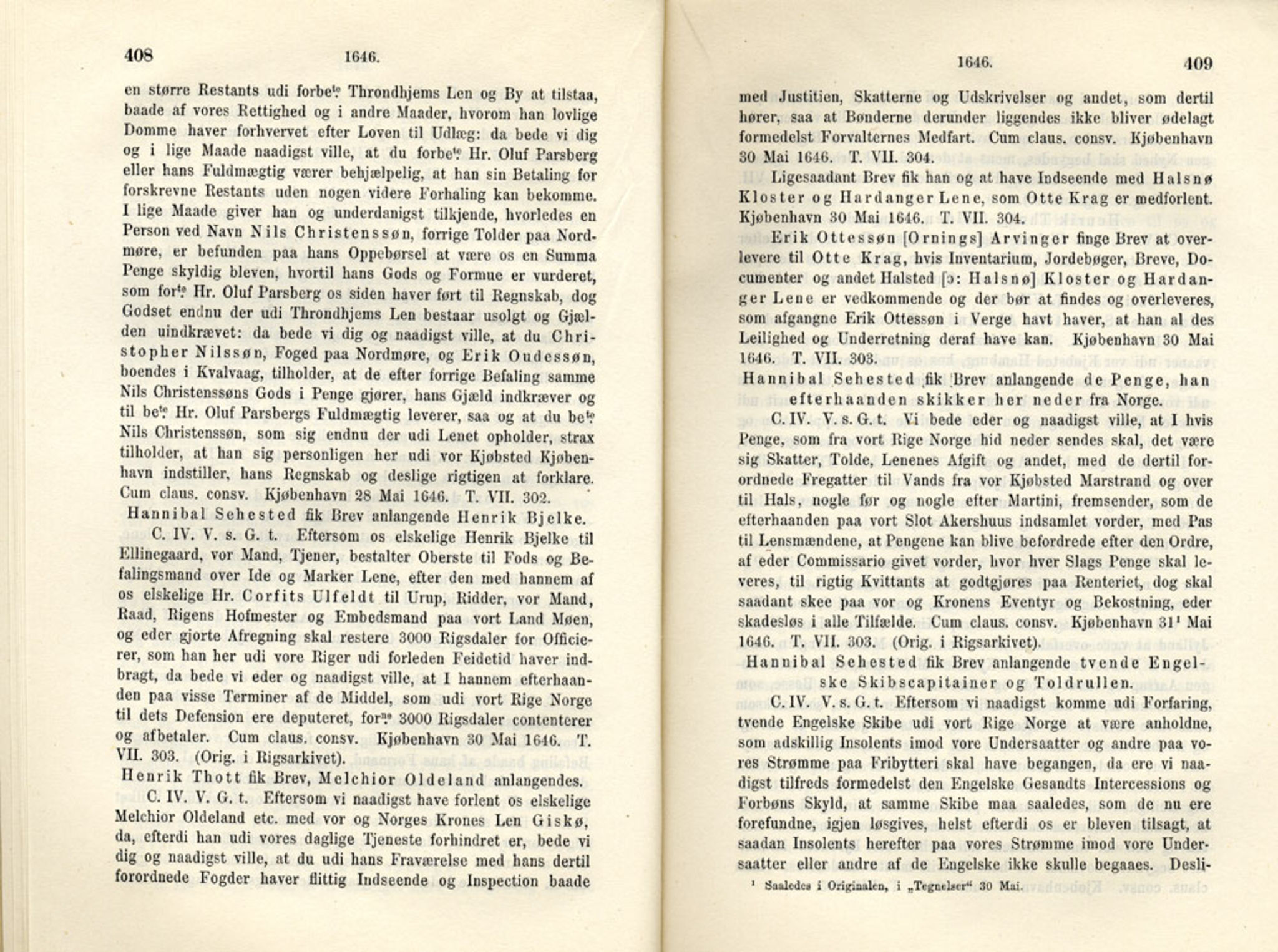 Publikasjoner utgitt av Det Norske Historiske Kildeskriftfond, PUBL/-/-/-: Norske Rigs-Registranter, bind 8, 1641-1648, p. 408-409