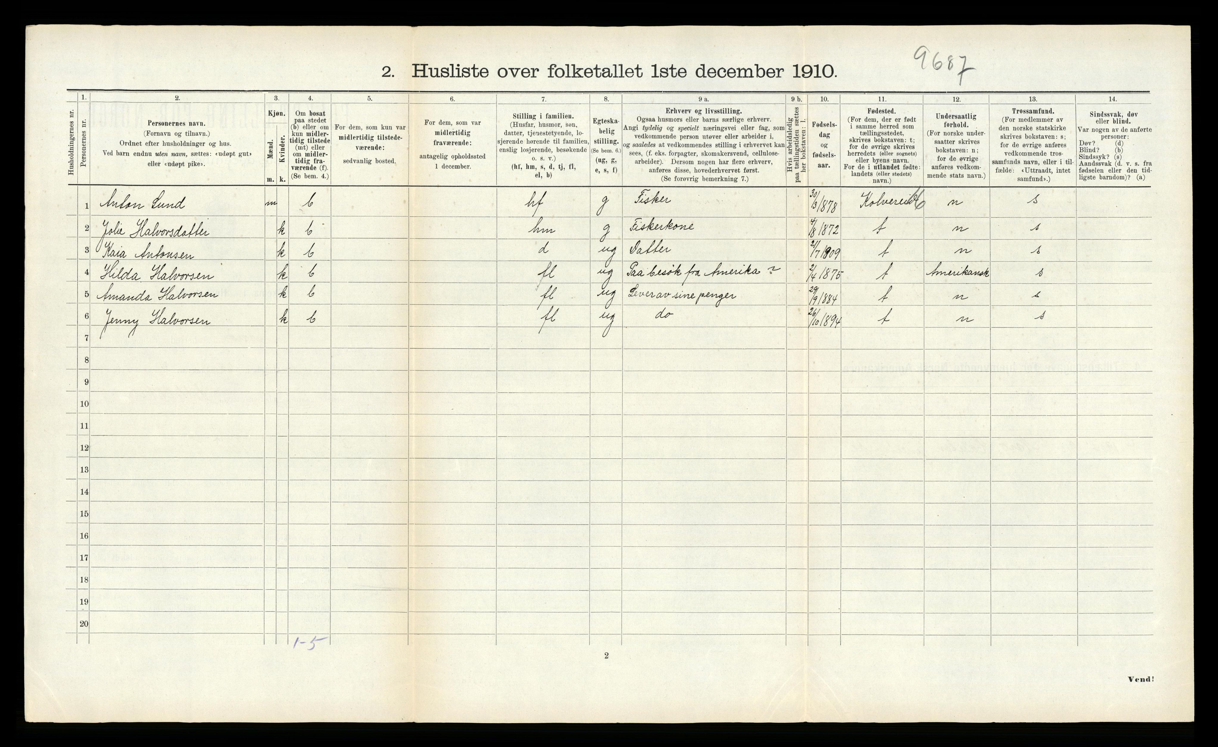 RA, 1910 census for Nærøy, 1910, p. 300