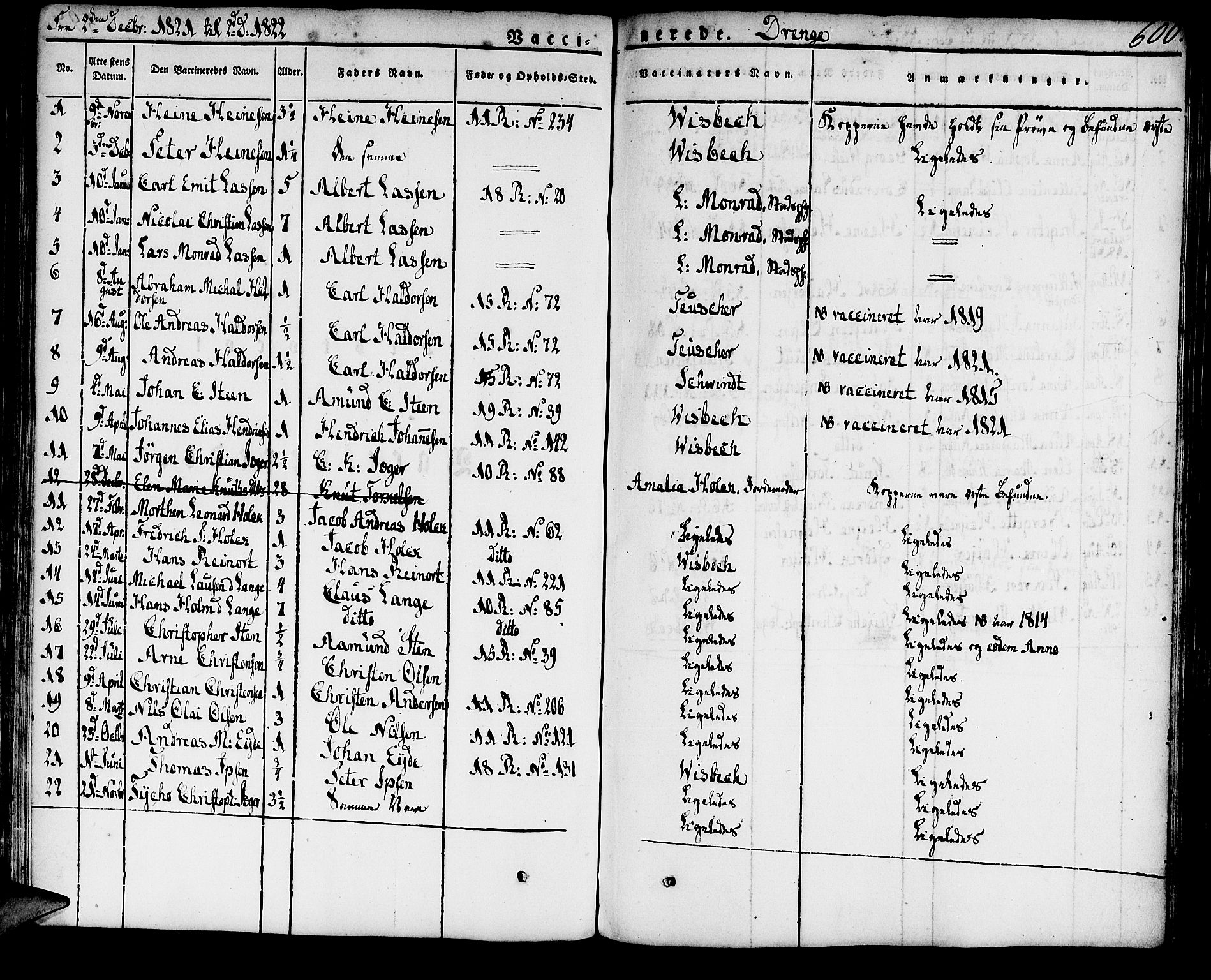 Domkirken sokneprestembete, SAB/A-74801/H/Haa/L0012: Parish register (official) no. A 12, 1821-1840, p. 600