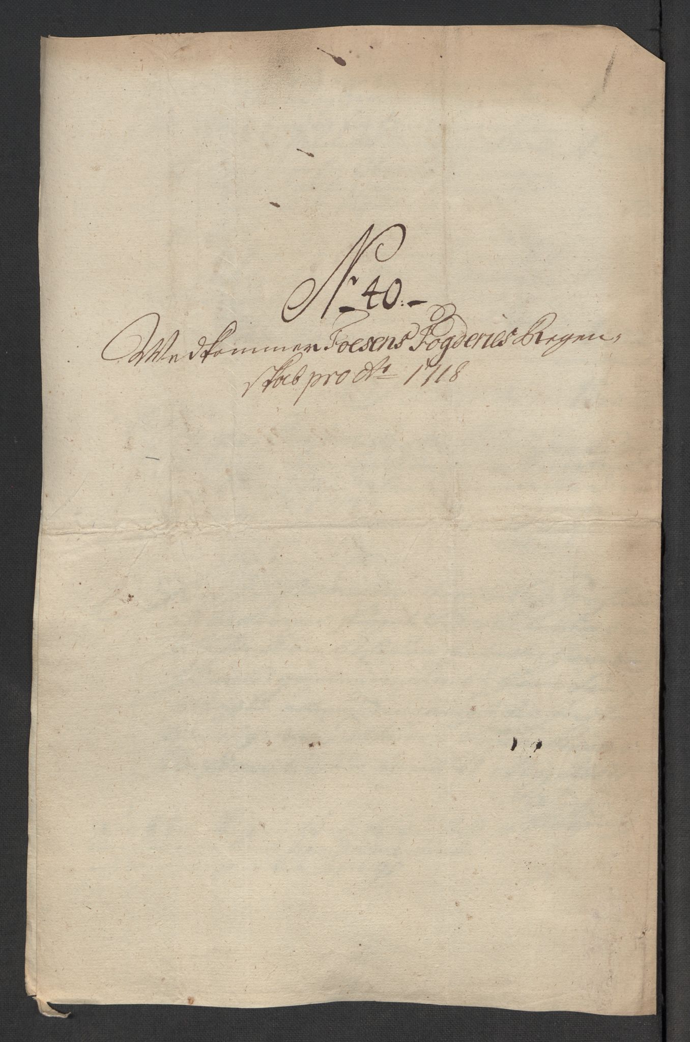 Rentekammeret inntil 1814, Reviderte regnskaper, Fogderegnskap, AV/RA-EA-4092/R57/L3866: Fogderegnskap Fosen, 1718, p. 224