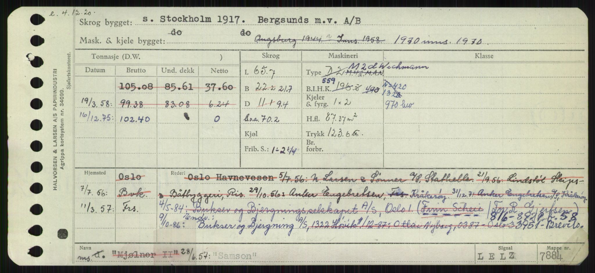 Sjøfartsdirektoratet med forløpere, Skipsmålingen, RA/S-1627/H/Ha/L0005/0001: Fartøy, S-Sven / Fartøy, S-Skji, p. 107