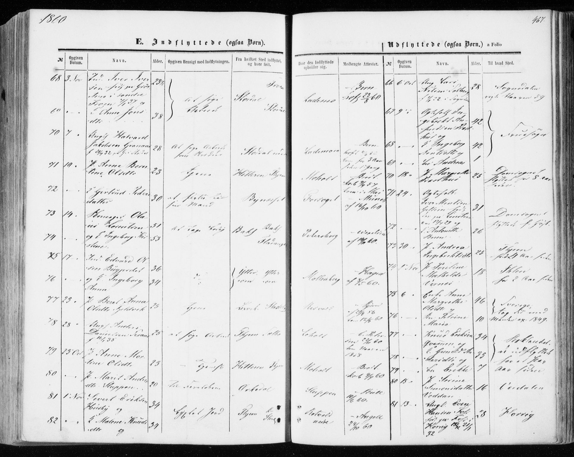Ministerialprotokoller, klokkerbøker og fødselsregistre - Sør-Trøndelag, SAT/A-1456/606/L0292: Parish register (official) no. 606A07, 1856-1865, p. 467