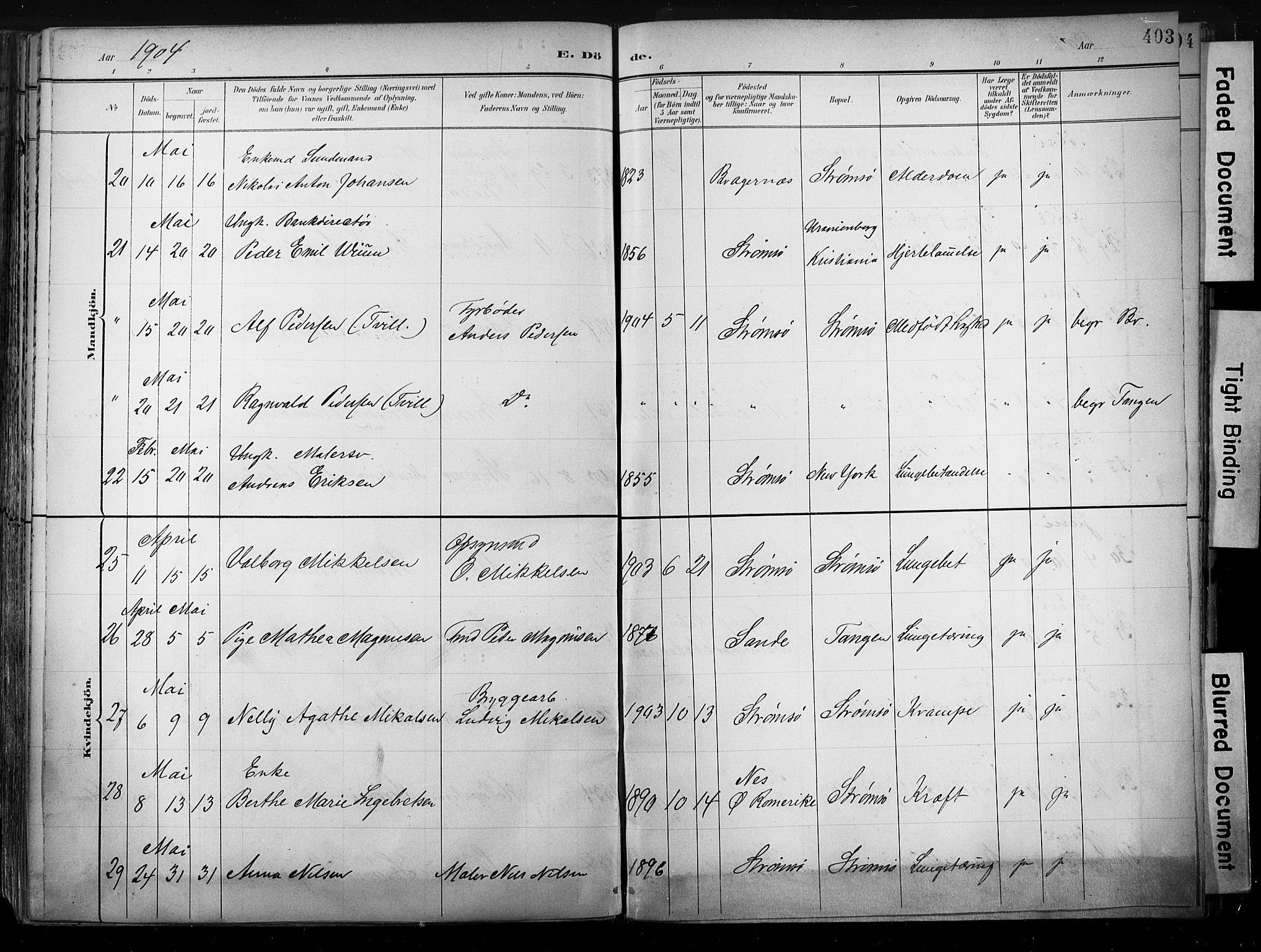 Strømsø kirkebøker, AV/SAKO-A-246/G/Ga/L0003: Parish register (copy) no. 3, 1894-1904, p. 403