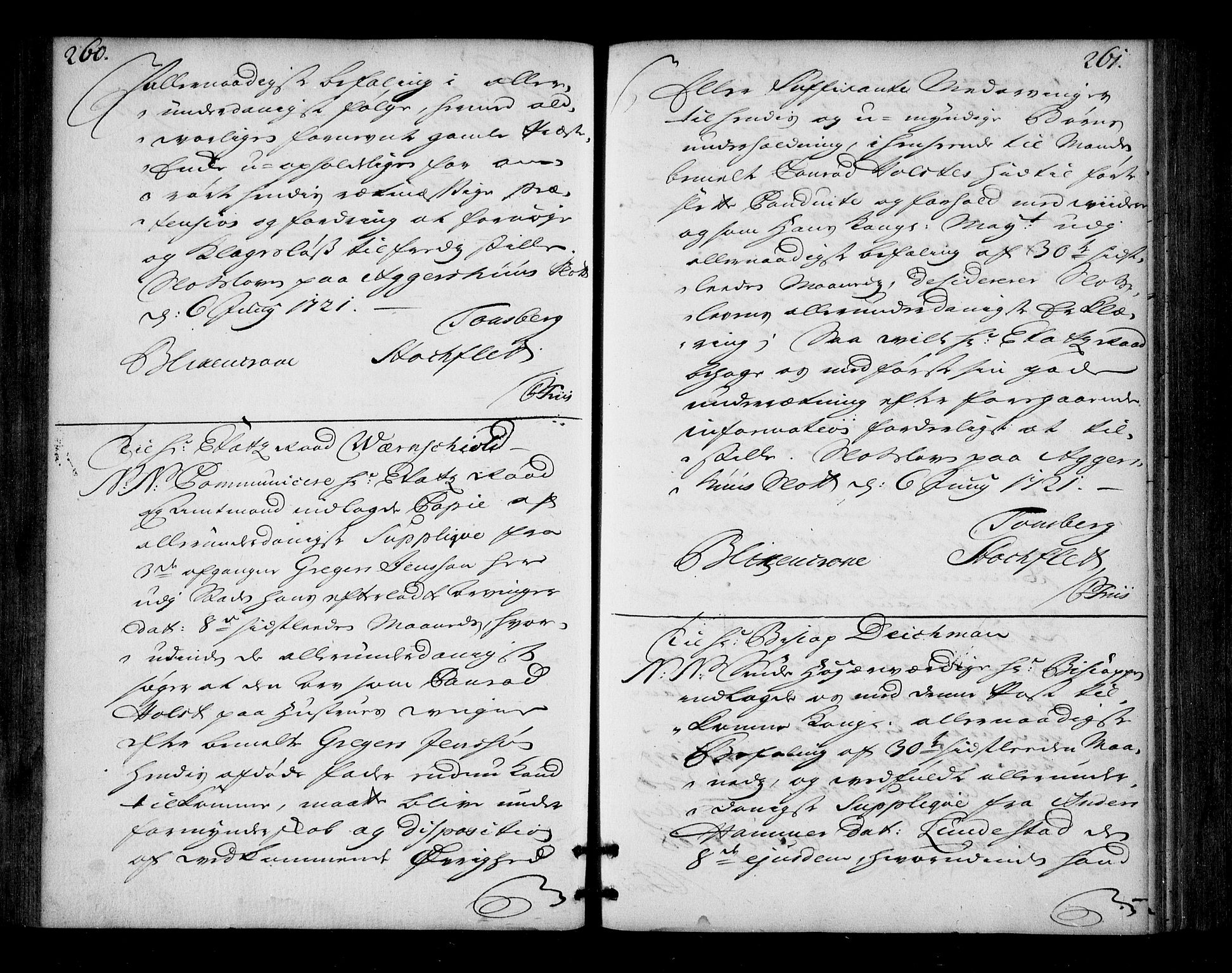 Stattholderembetet 1572-1771, AV/RA-EA-2870/Bd/L0013: Ordreprotokoll, 1720-1722, p. 260-261