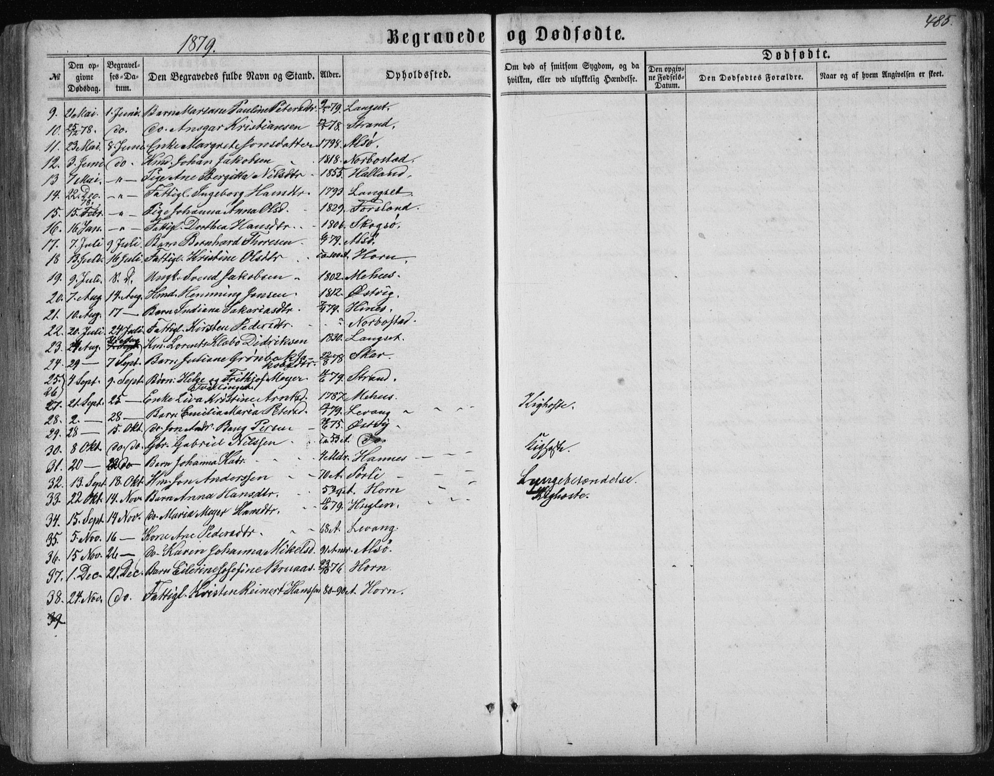 Ministerialprotokoller, klokkerbøker og fødselsregistre - Nordland, AV/SAT-A-1459/838/L0556: Parish register (copy) no. 838C03, 1861-1893, p. 485