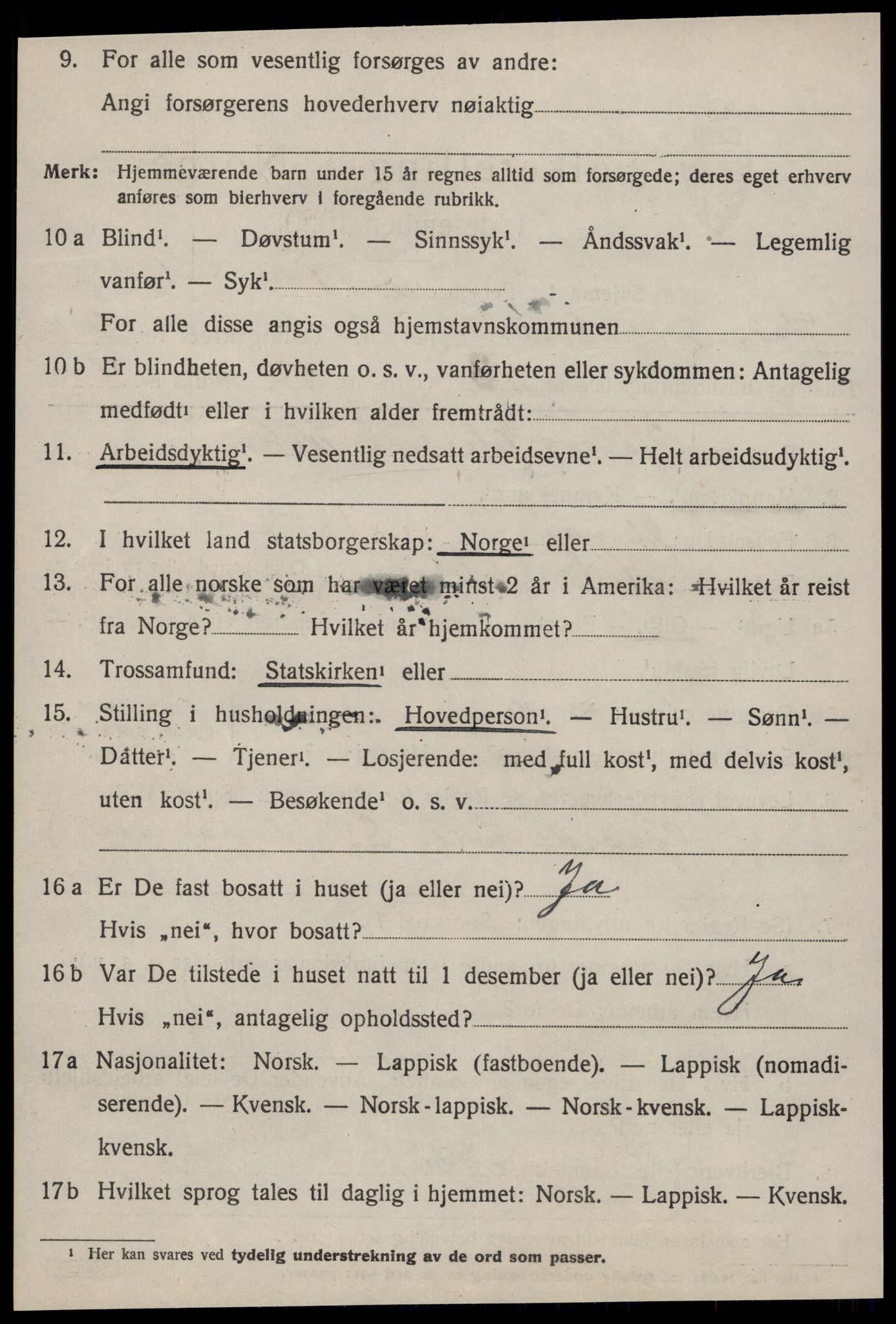 SAT, 1920 census for Hølonda, 1920, p. 1150