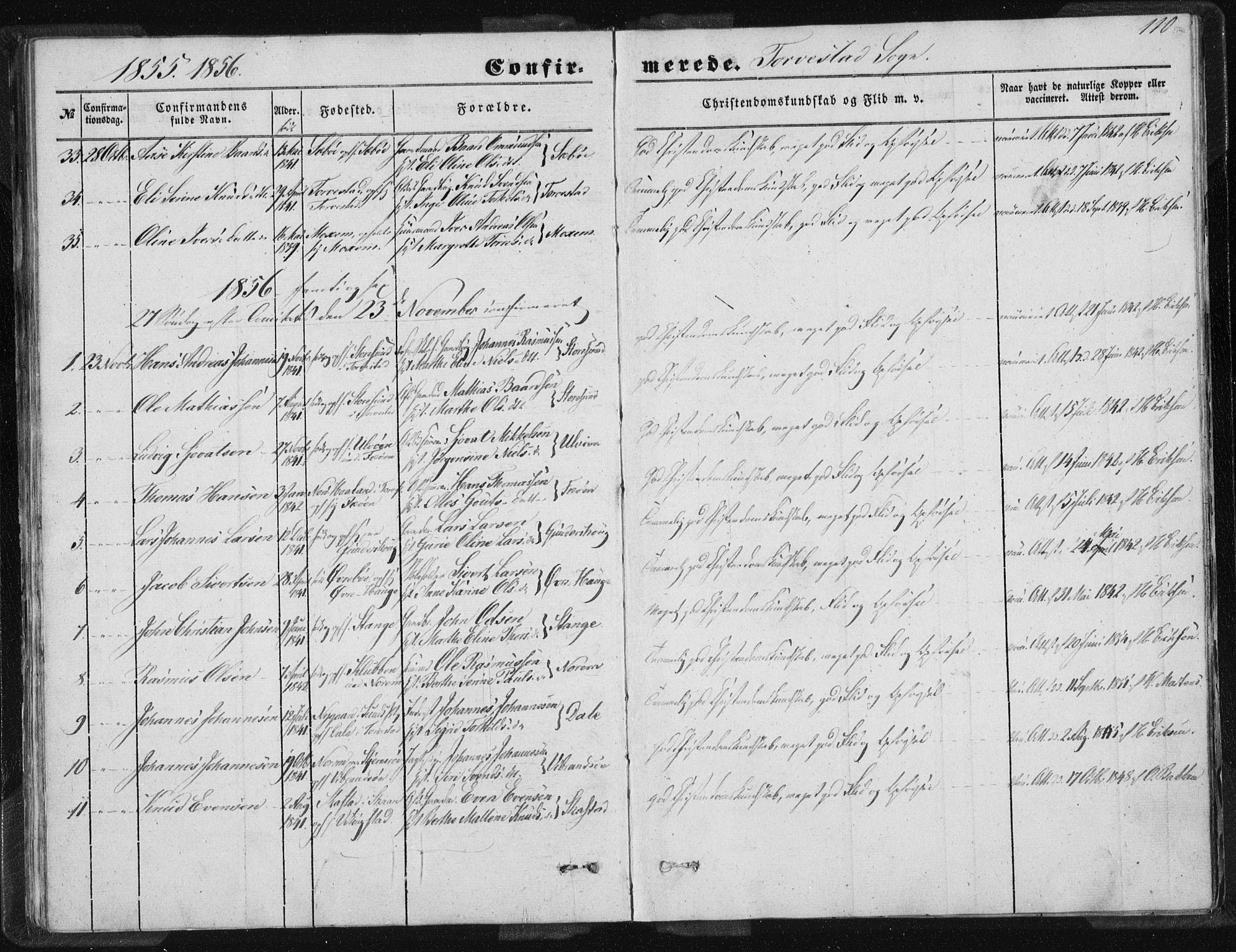 Torvastad sokneprestkontor, SAST/A -101857/H/Ha/Haa/L0008: Parish register (official) no. A 8, 1847-1856, p. 110
