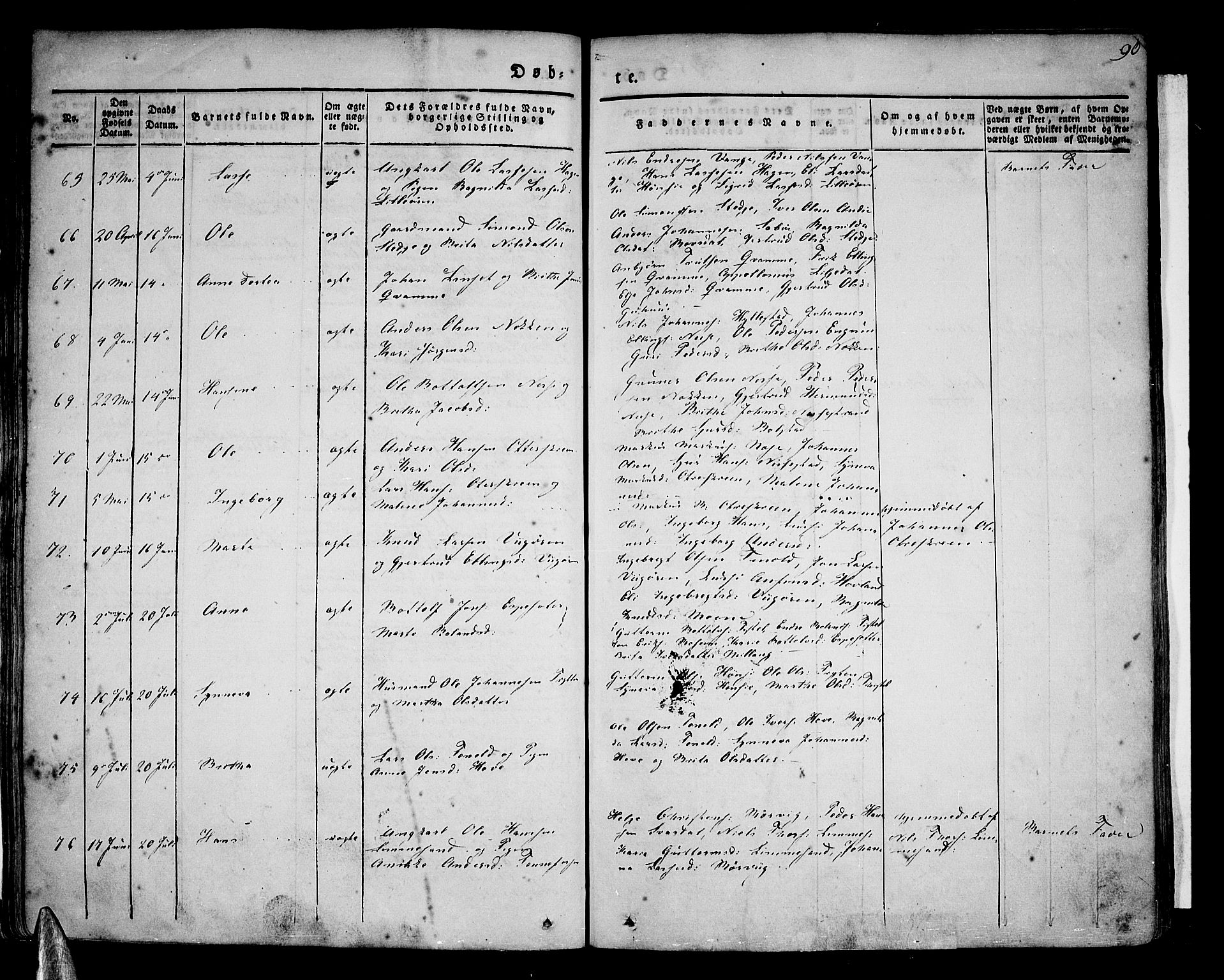 Vik sokneprestembete, AV/SAB-A-81501/H/Haa/Haaa/L0007: Parish register (official) no. A 7, 1831-1845, p. 90