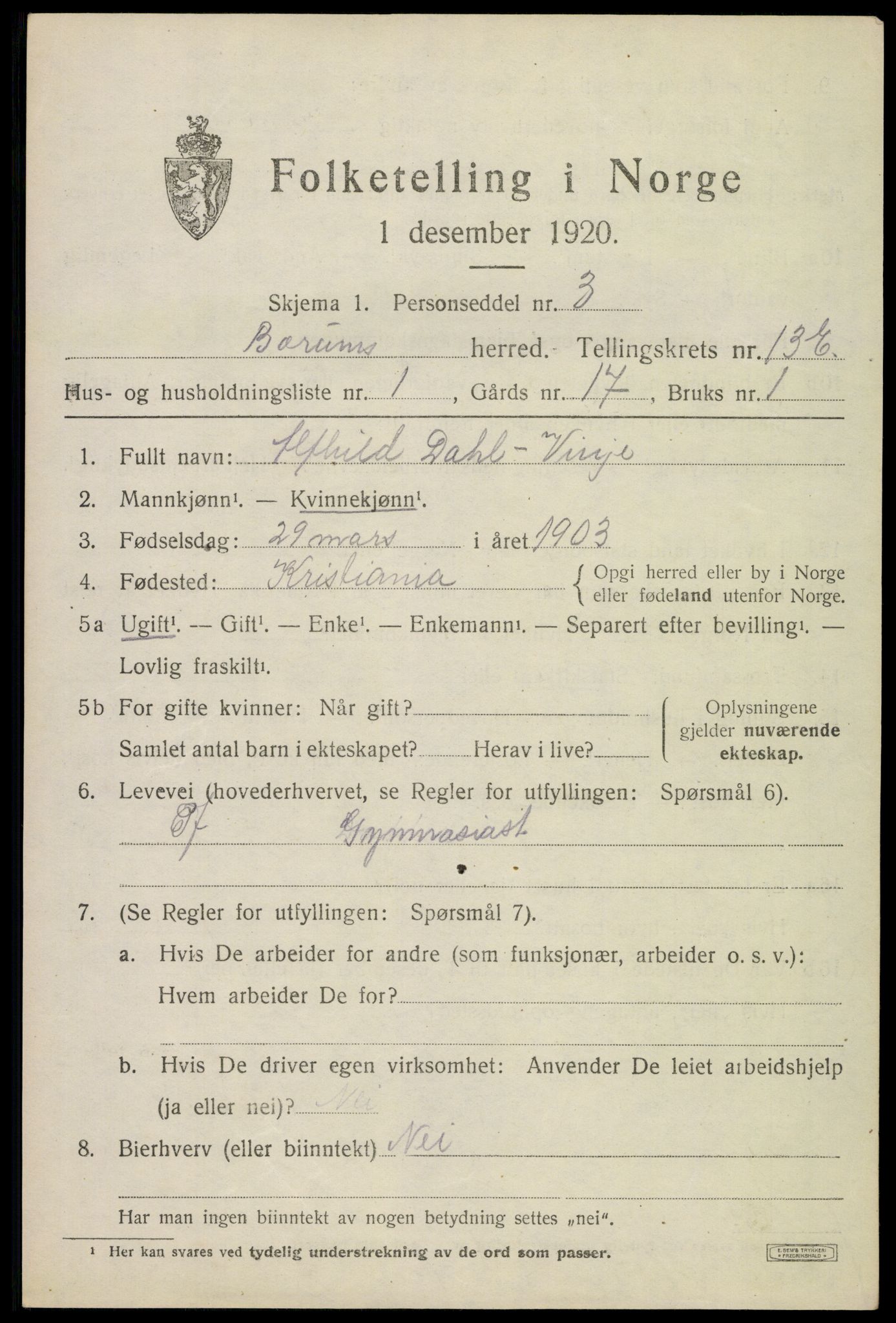 SAO, 1920 census for Bærum, 1920, p. 37752