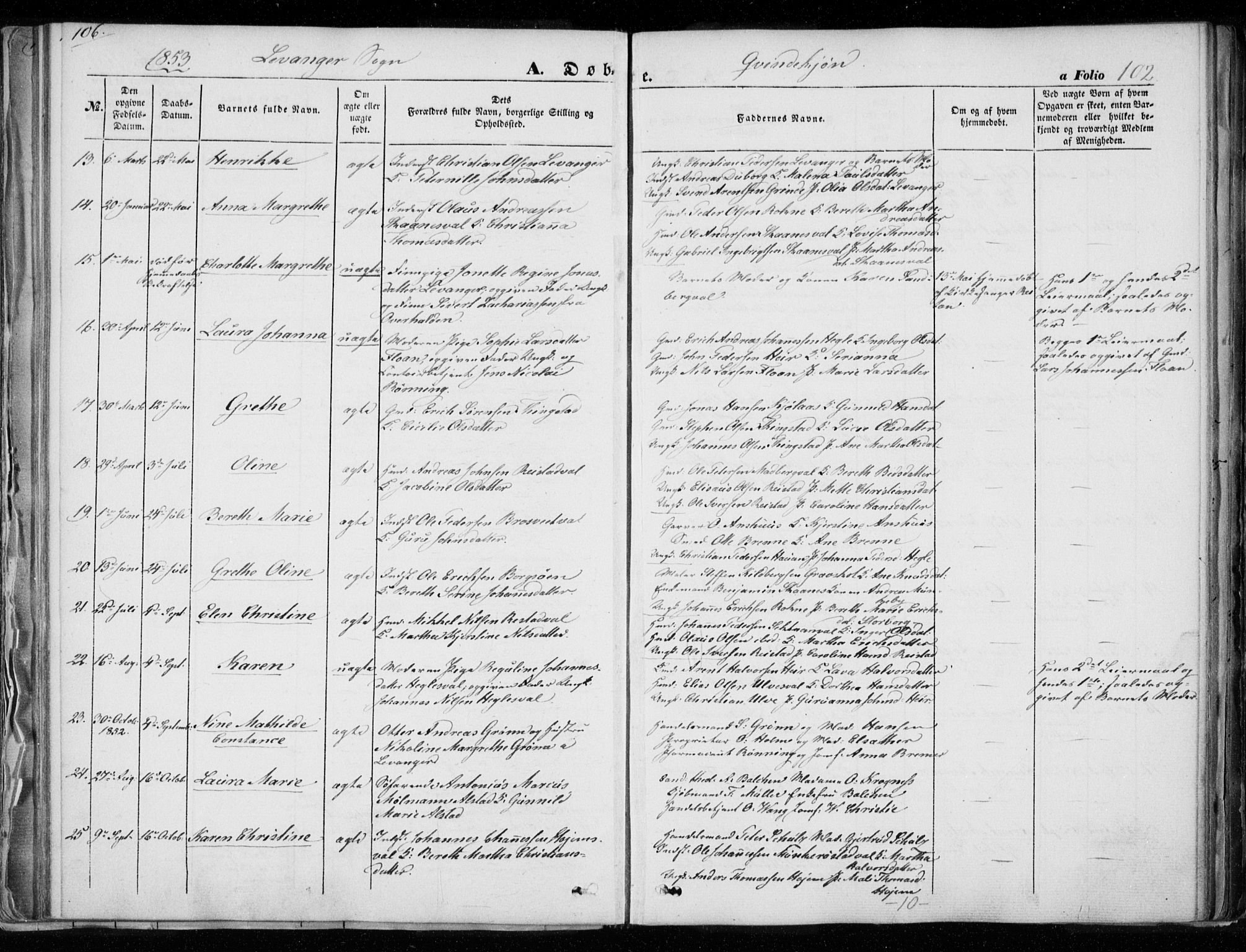 Ministerialprotokoller, klokkerbøker og fødselsregistre - Nord-Trøndelag, AV/SAT-A-1458/720/L0183: Parish register (official) no. 720A01, 1836-1855, p. 102