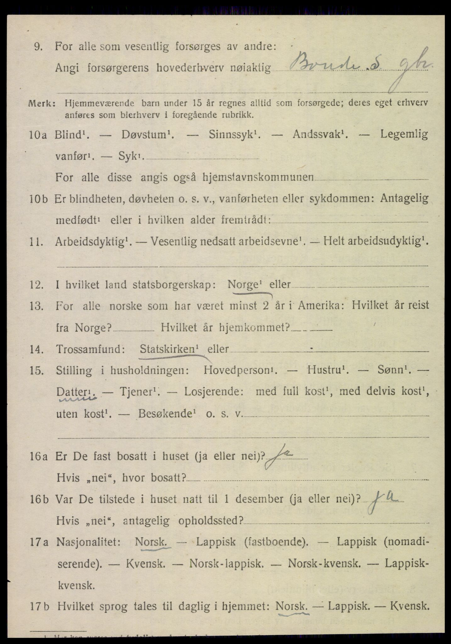 SAT, 1920 census for Sparbu, 1920, p. 4180