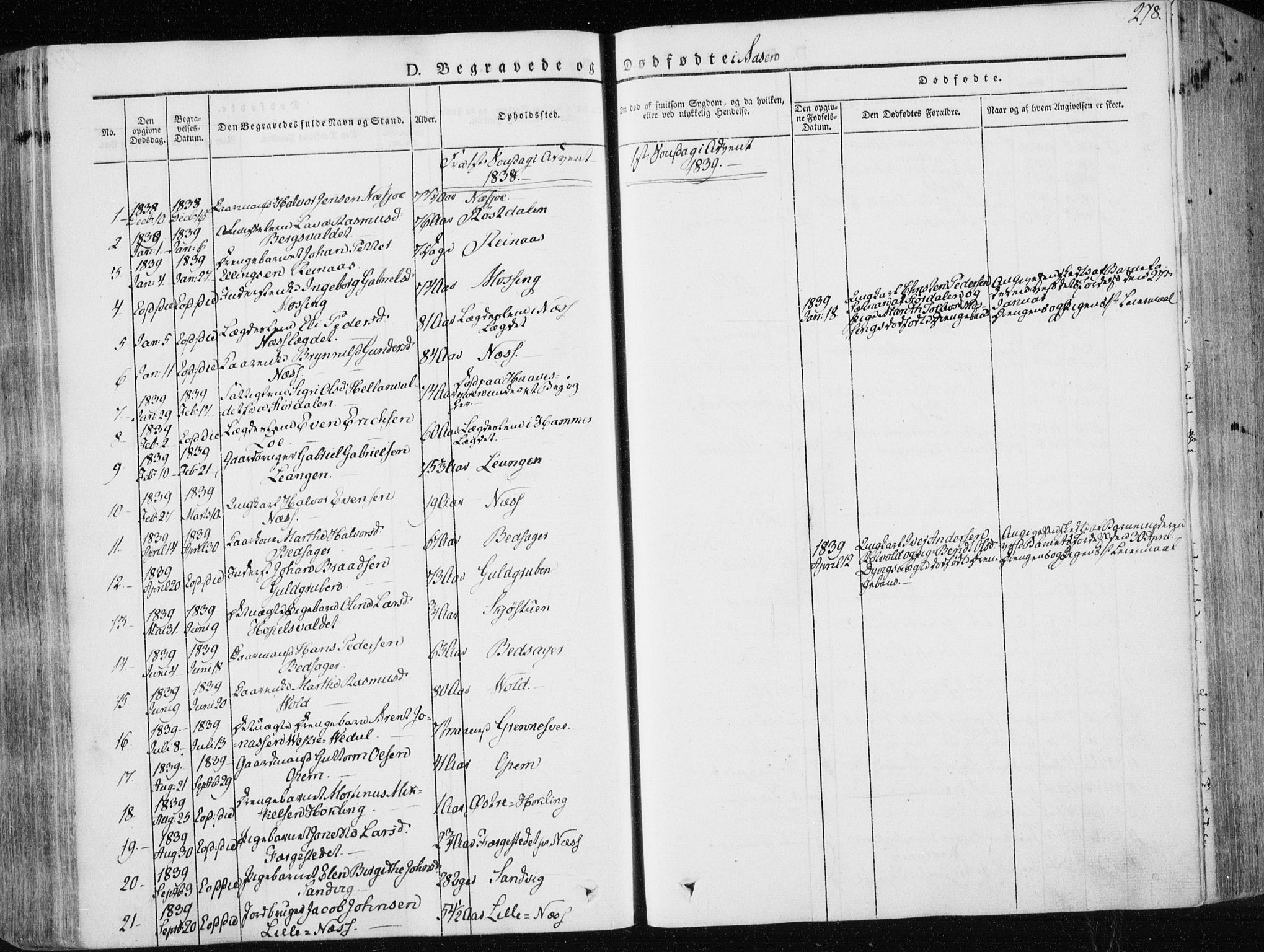 Ministerialprotokoller, klokkerbøker og fødselsregistre - Nord-Trøndelag, SAT/A-1458/713/L0115: Parish register (official) no. 713A06, 1838-1851, p. 278
