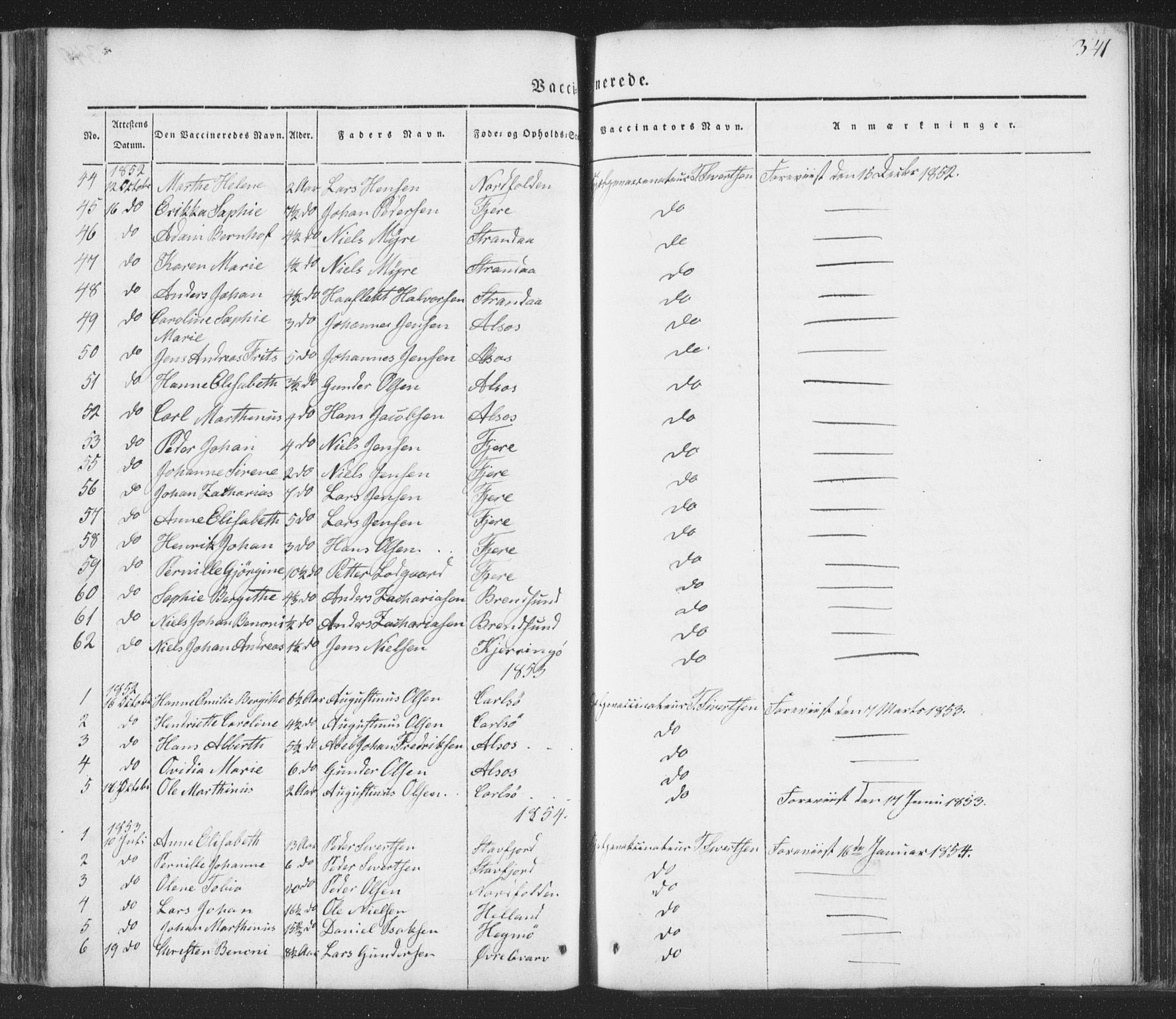 Ministerialprotokoller, klokkerbøker og fødselsregistre - Nordland, AV/SAT-A-1459/853/L0769: Parish register (official) no. 853A08, 1836-1856, p. 341