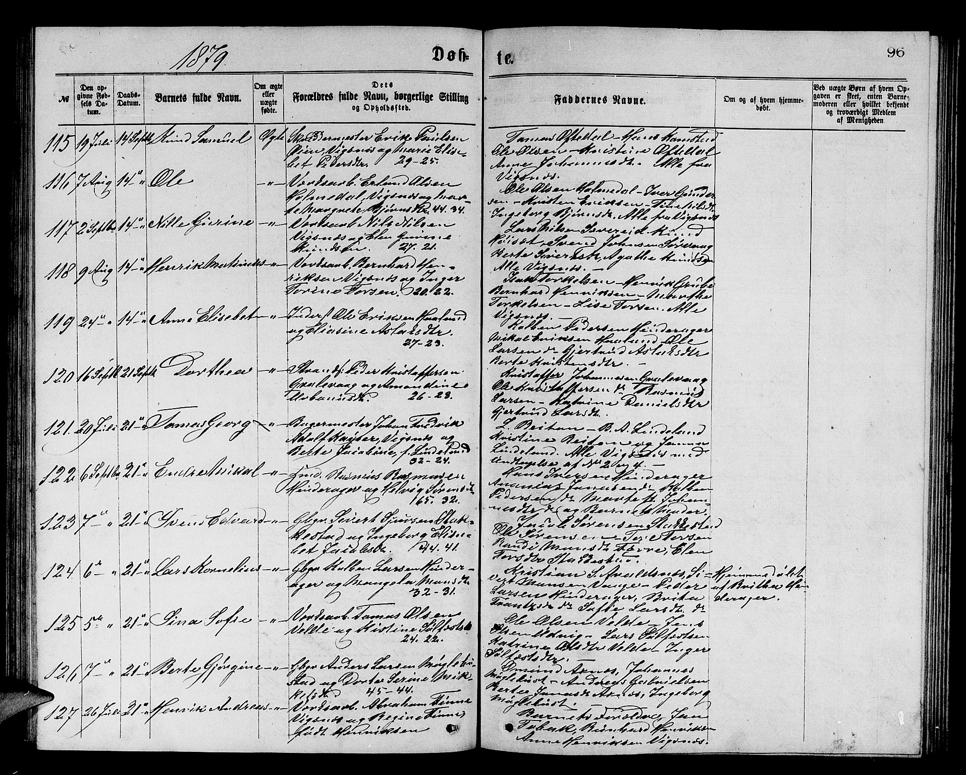 Avaldsnes sokneprestkontor, AV/SAST-A -101851/H/Ha/Hab/L0005: Parish register (copy) no. B 5, 1871-1885, p. 96