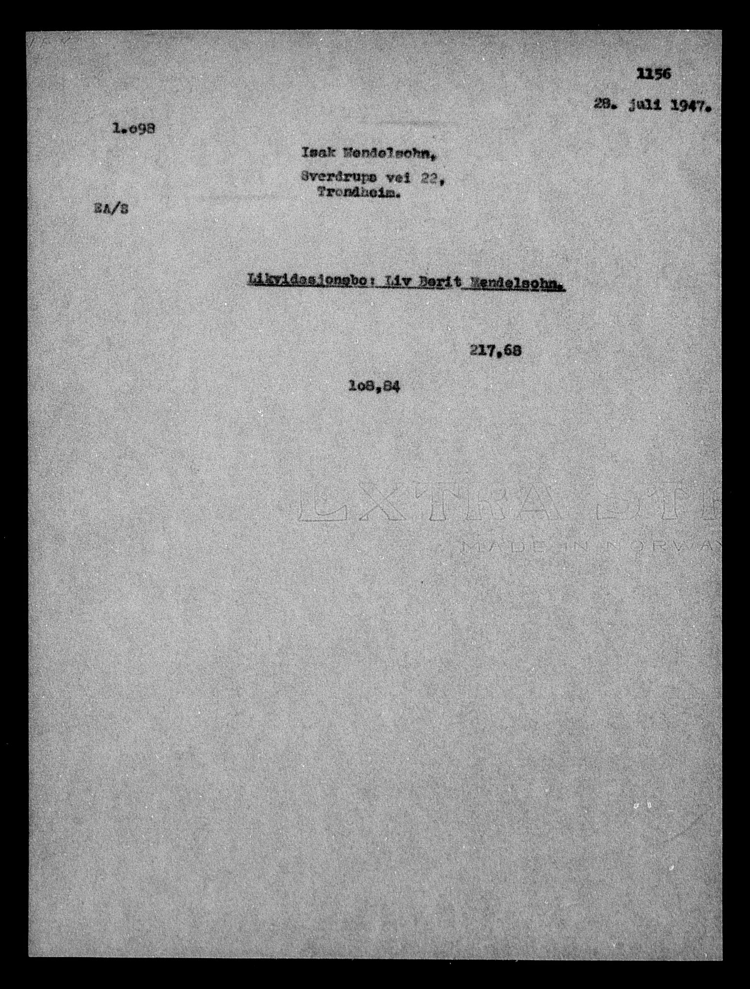 Justisdepartementet, Tilbakeføringskontoret for inndratte formuer, RA/S-1564/H/Hc/Hca/L0905: --, 1945-1947, p. 454