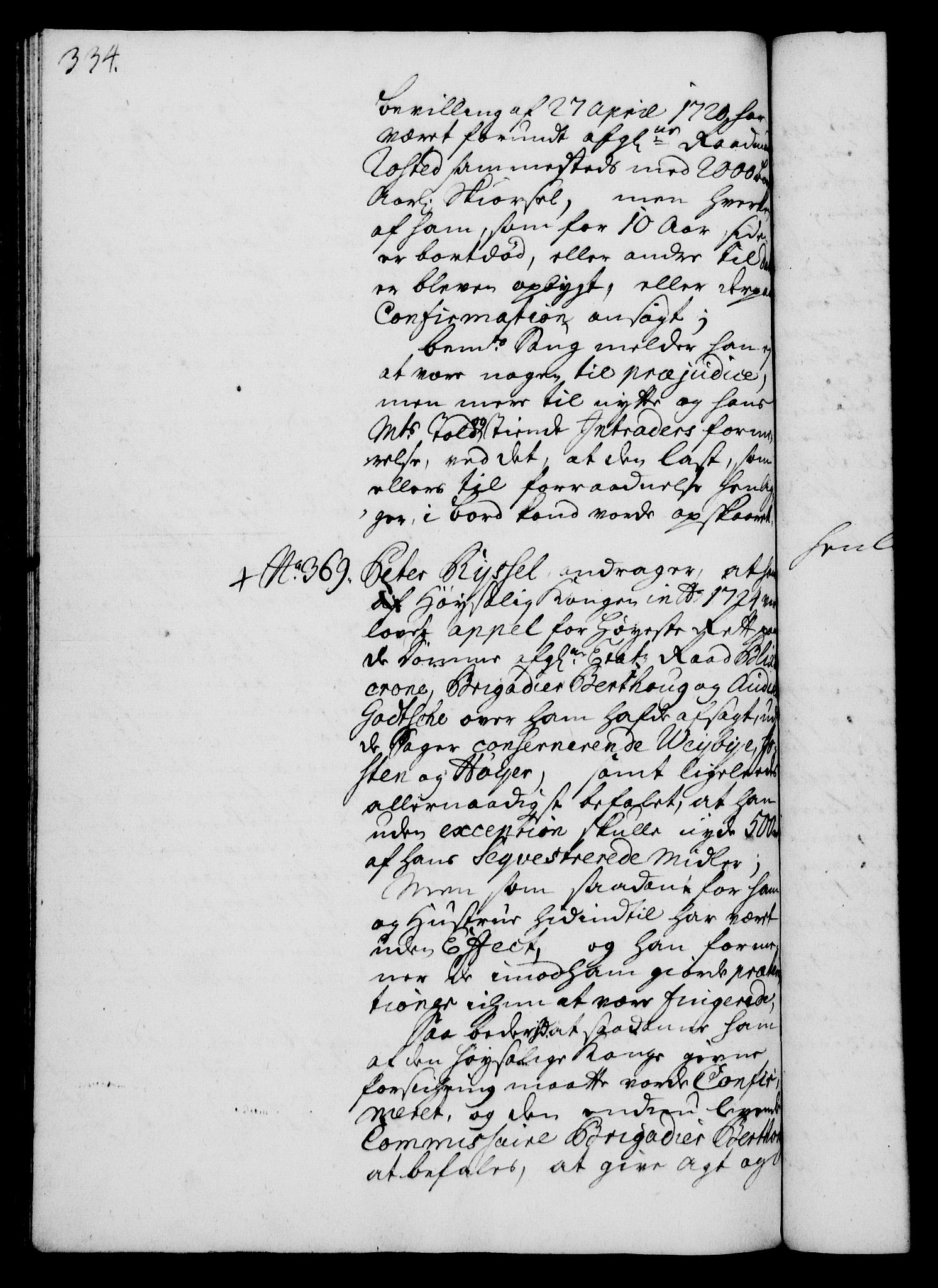 Rentekammeret, Kammerkanselliet, RA/EA-3111/G/Gh/Gha/L0013: Norsk ekstraktmemorialprotokoll (merket RK 53.58), 1731, p. 334