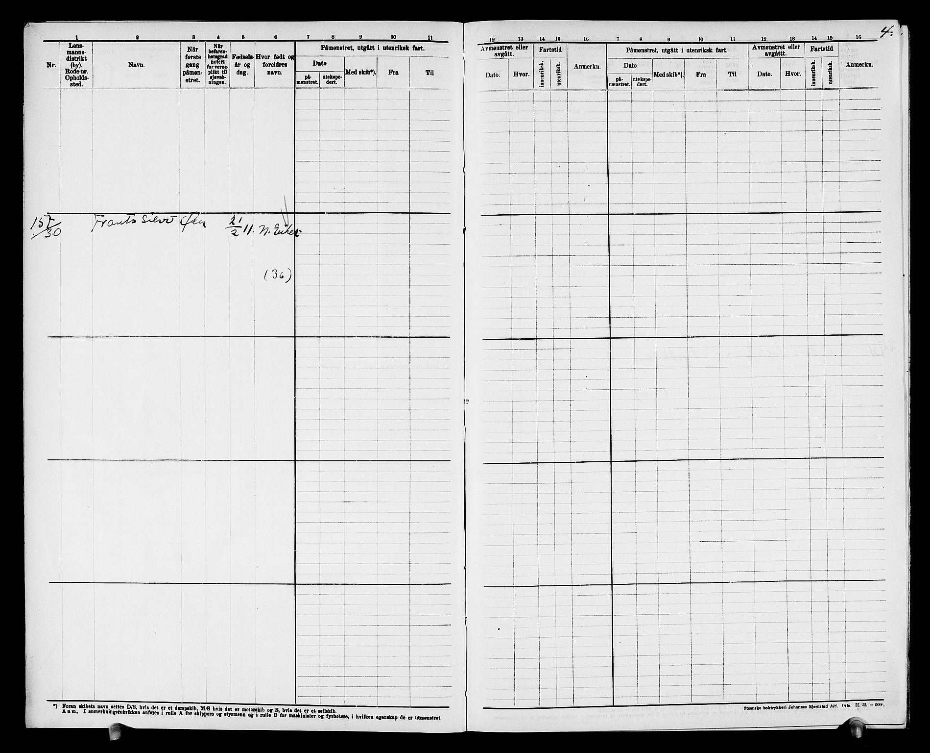 Drammen innrulleringsdistrikt, SAKO/A-781/F/Fd/L0006: Midlertidige patenter, 1930-1947, p. 5