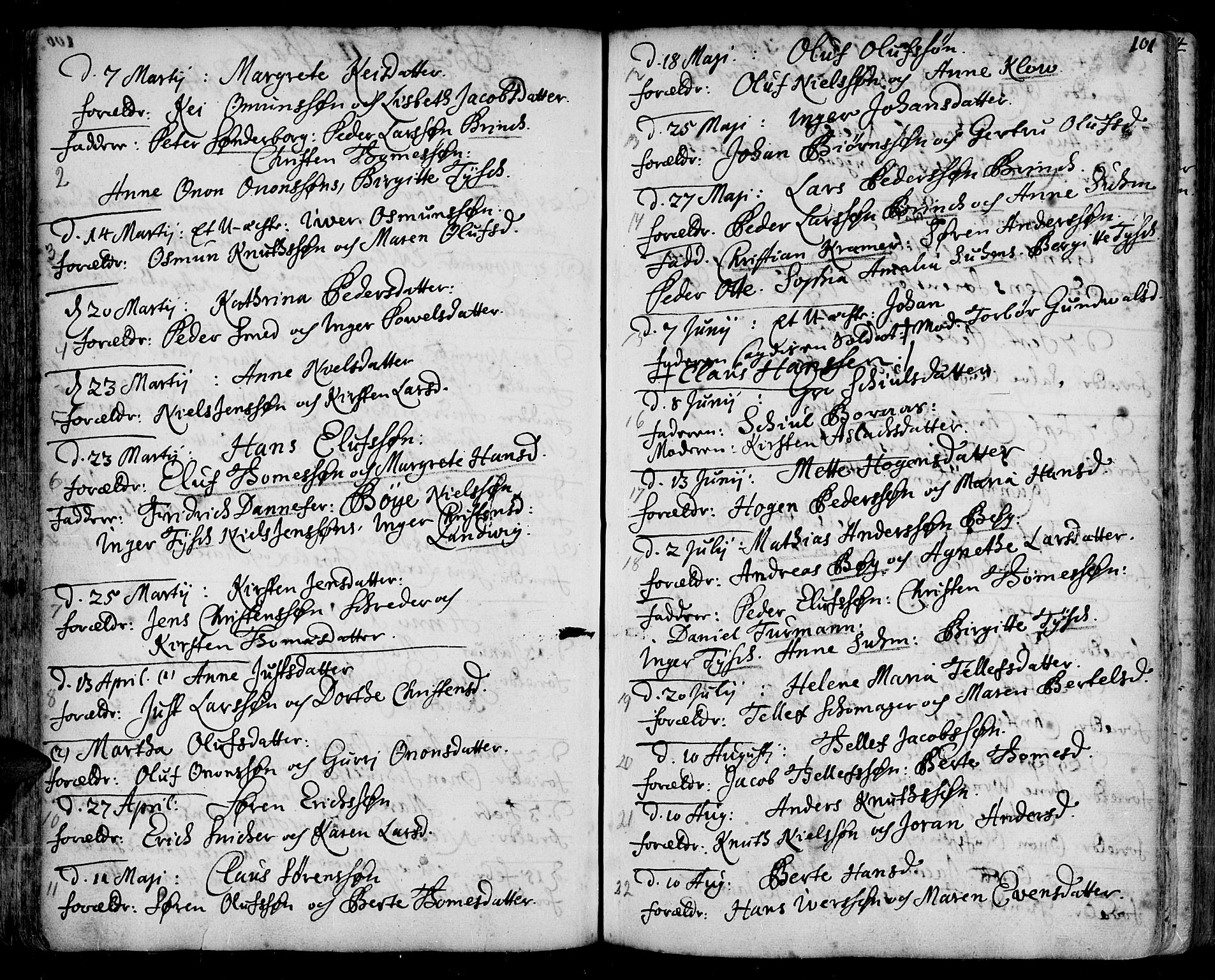 Arendal sokneprestkontor, Trefoldighet, AV/SAK-1111-0040/F/Fa/L0001: Parish register (official) no. A 1, 1703-1815, p. 101