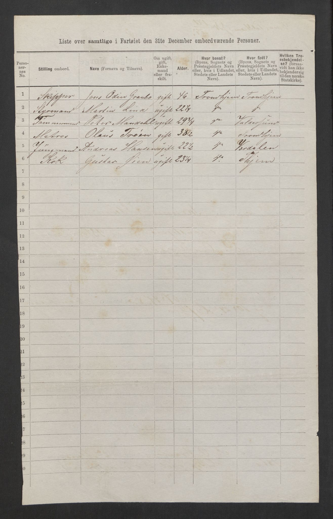 RA, 1875 census, lists of crew on ships: Ships in domestic ports, 1875, p. 1178