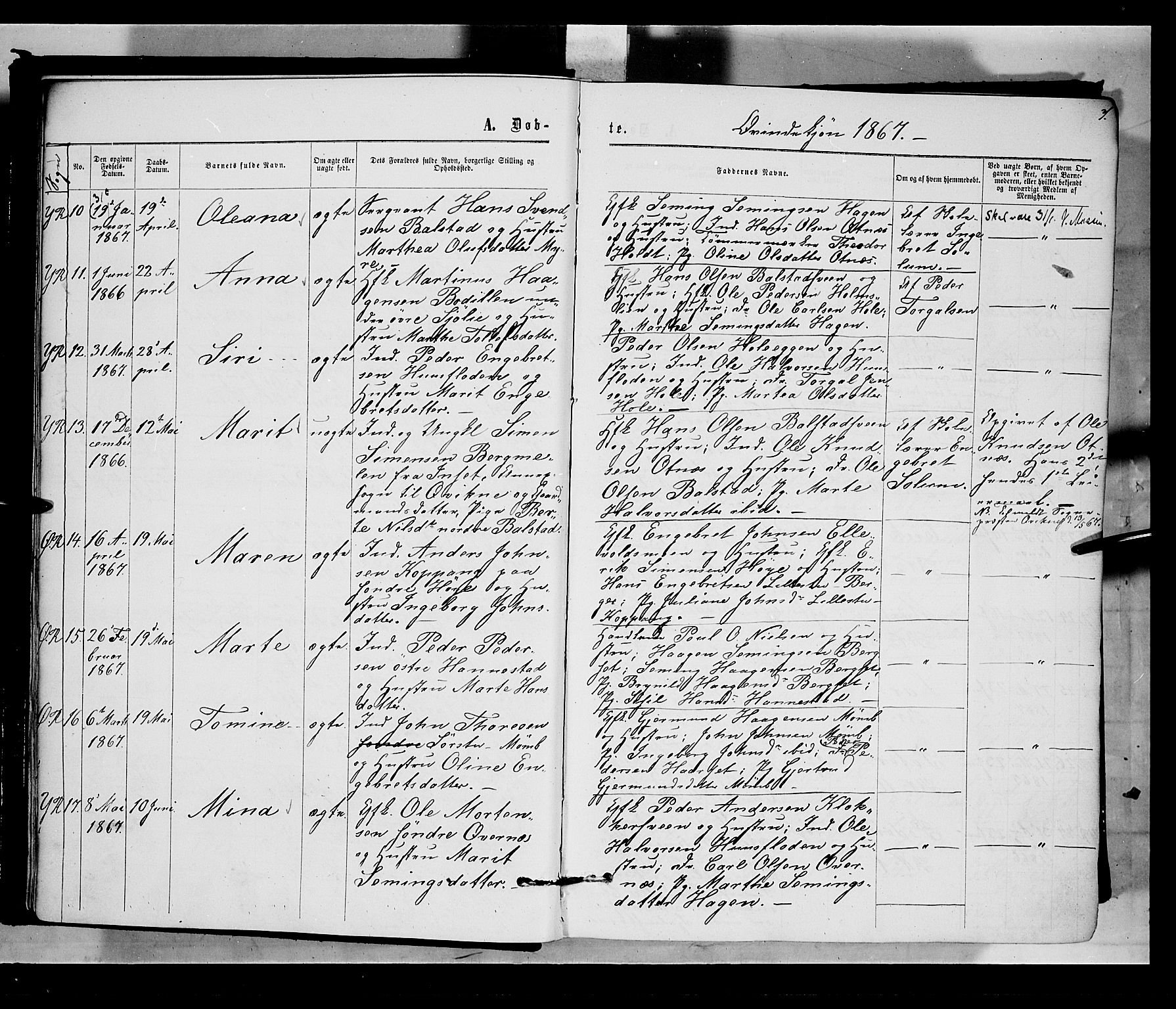 Rendalen prestekontor, AV/SAH-PREST-054/H/Ha/Haa/L0006: Parish register (official) no. 6, 1867-1877, p. 7