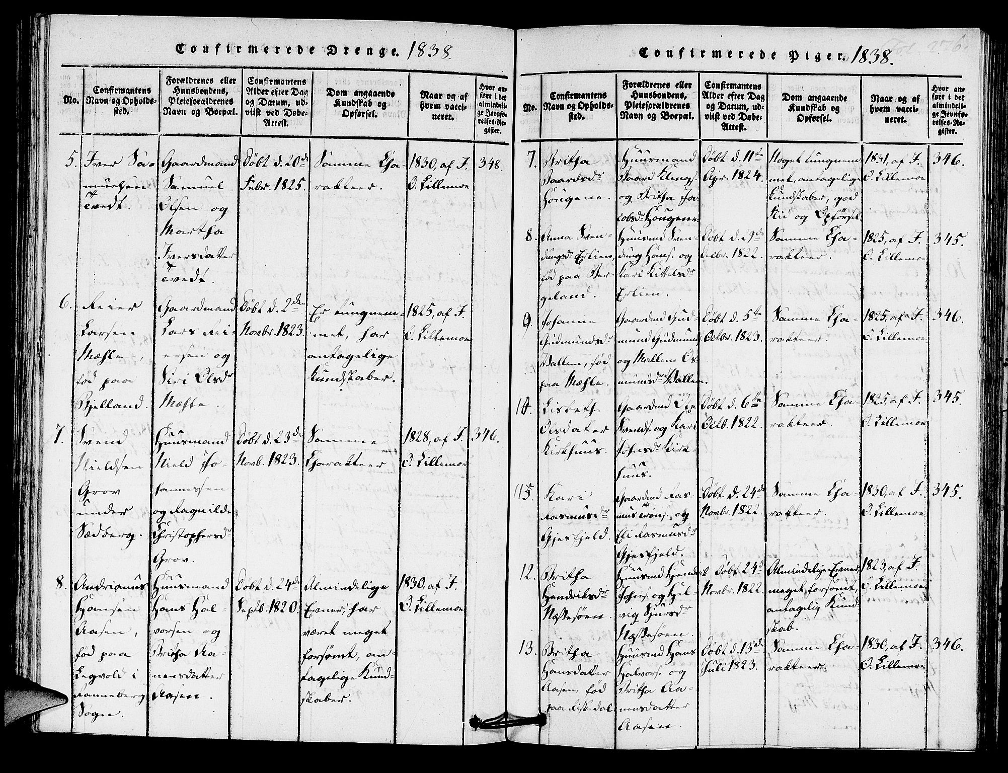 Hjelmeland sokneprestkontor, AV/SAST-A-101843/01/IV/L0005: Parish register (official) no. A 5, 1816-1841, p. 276