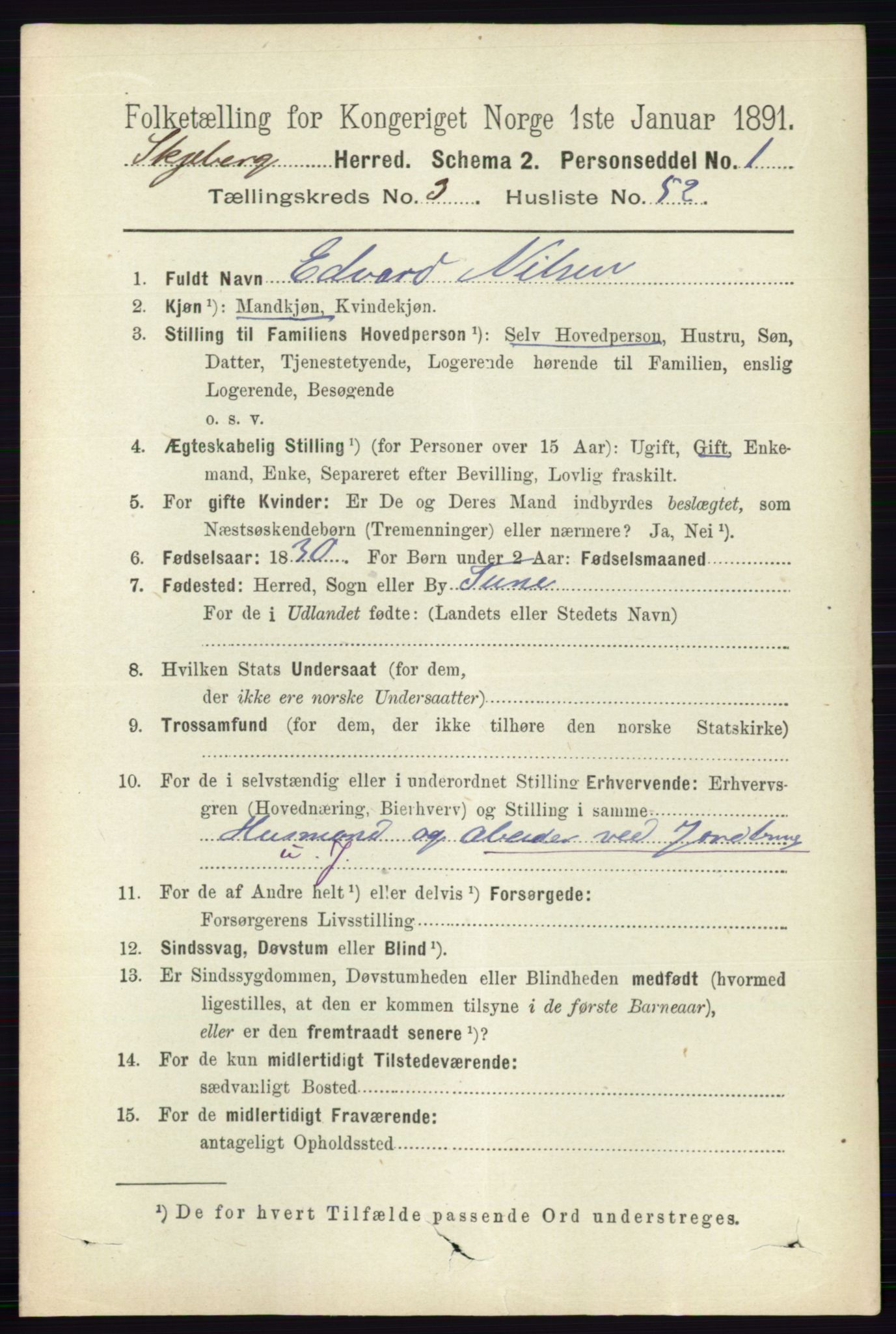 RA, 1891 census for 0115 Skjeberg, 1891, p. 1798