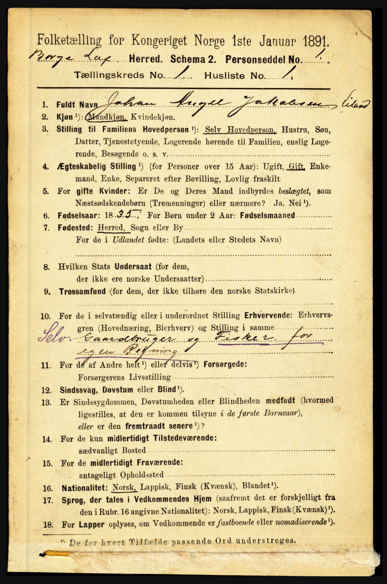 RA, 1891 census for 1862 Borge, 1891, p. 132