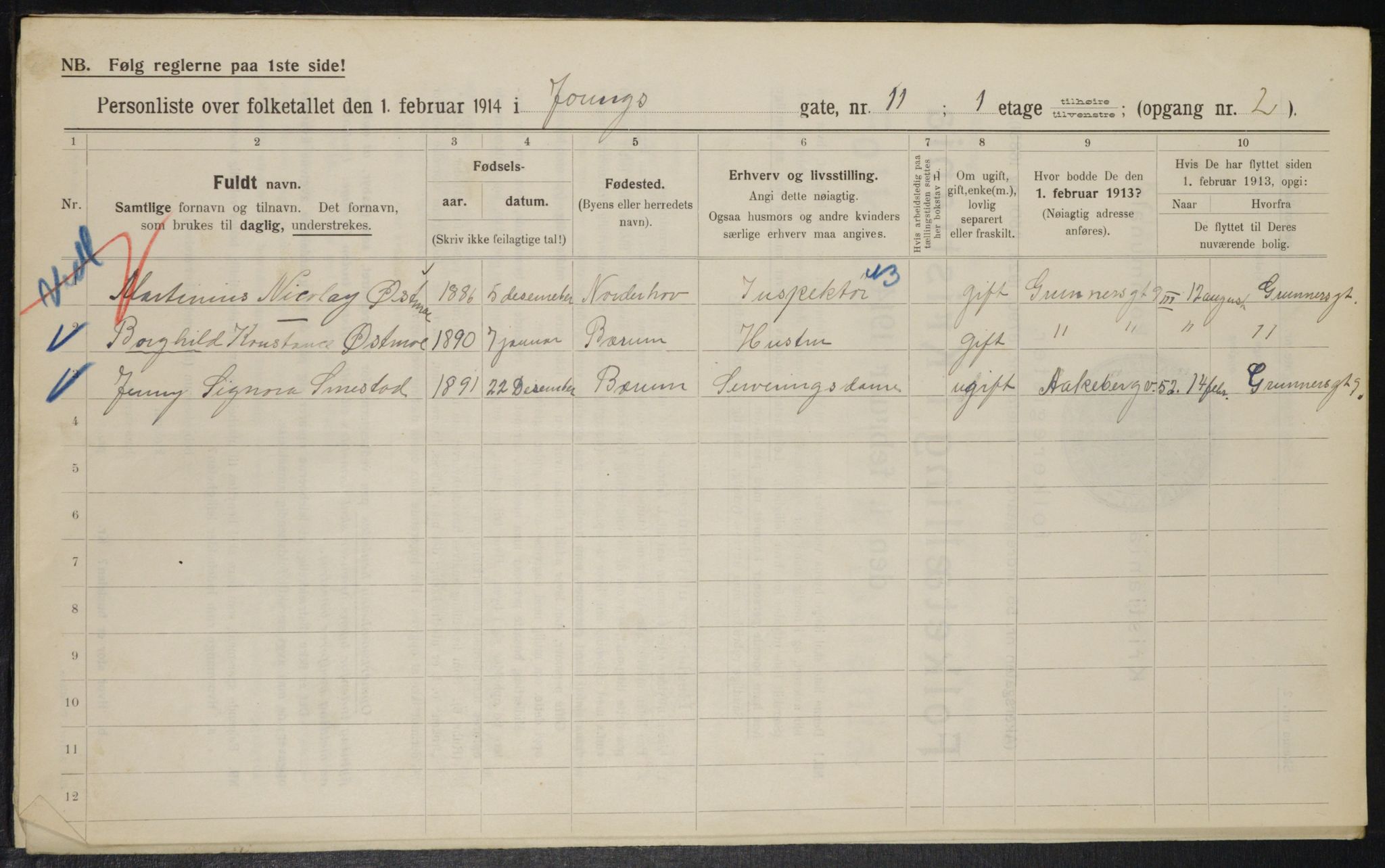 OBA, Municipal Census 1914 for Kristiania, 1914, p. 129593