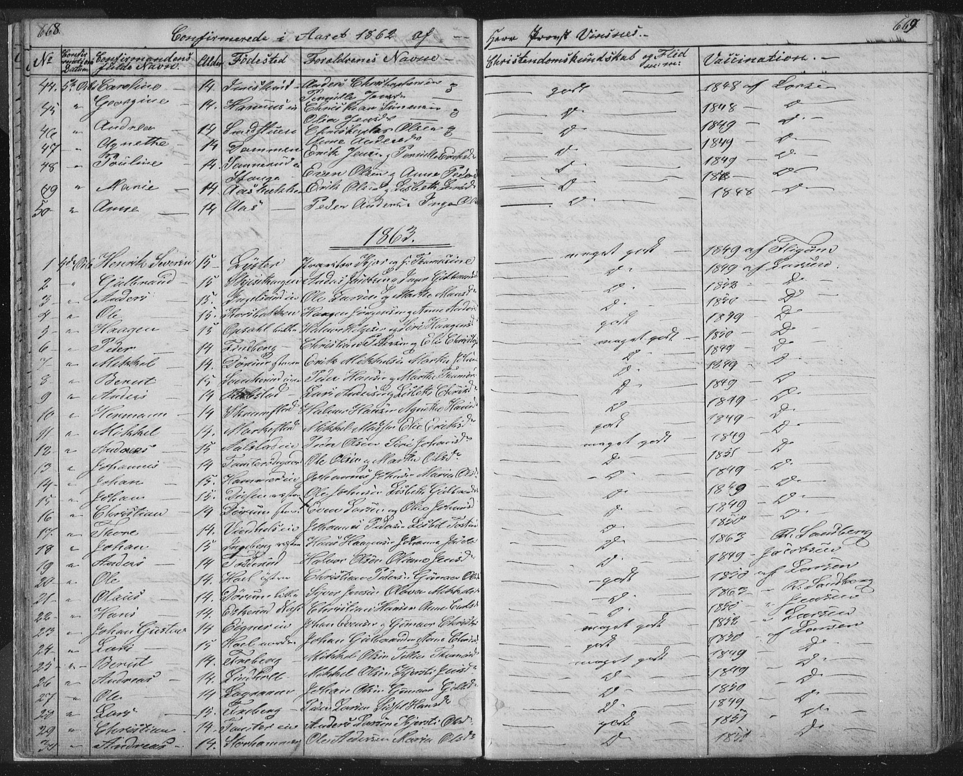 Vang prestekontor, Hedmark, SAH/PREST-008/H/Ha/Hab/L0010B: Parish register (copy) no. 10b, 1854-1896, p. 668-669