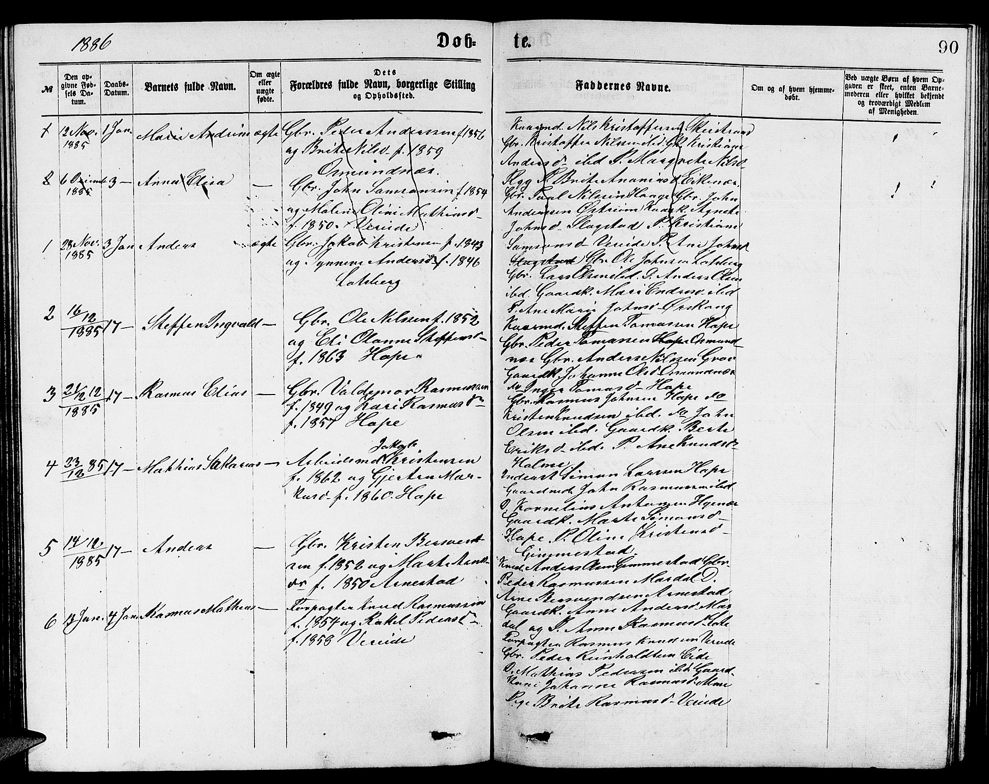Gloppen sokneprestembete, SAB/A-80101/H/Hab/Habb/L0001: Parish register (copy) no. B 1, 1872-1888, p. 90