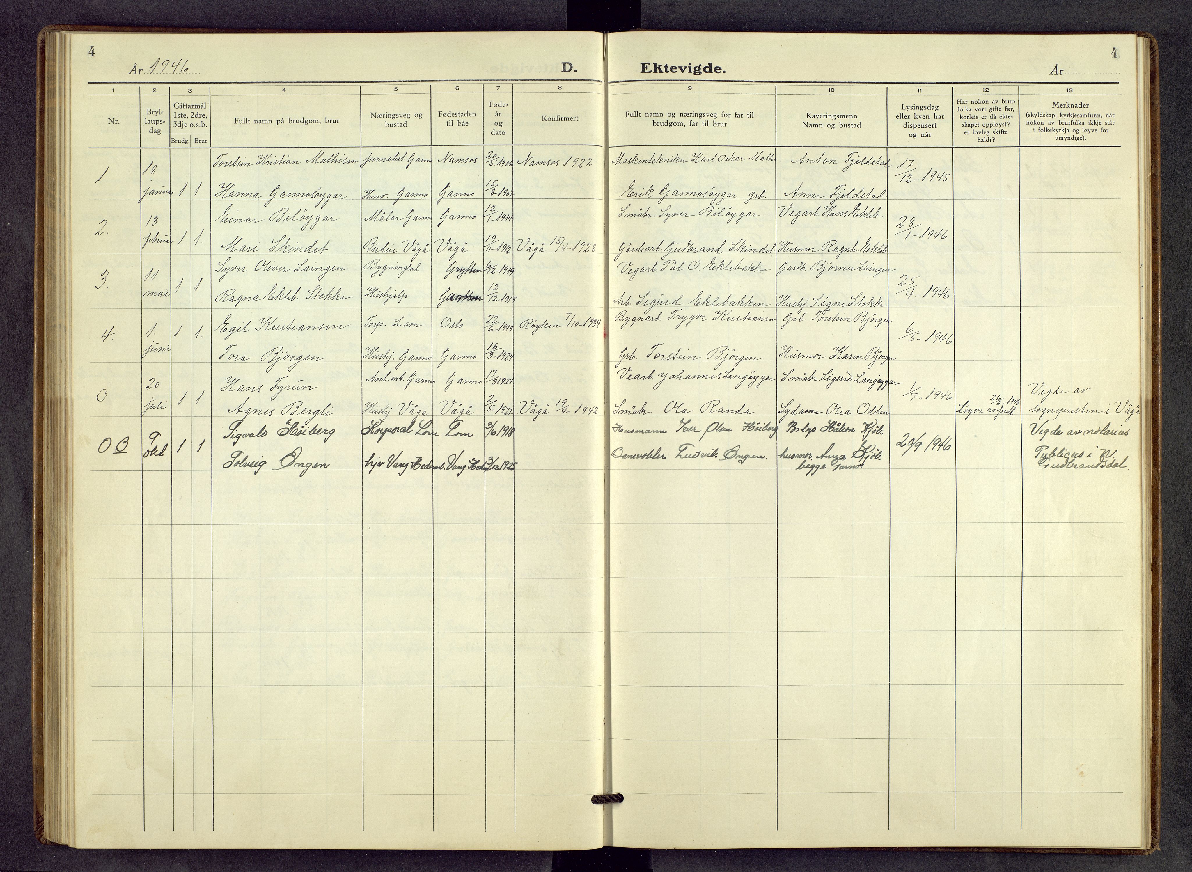 Lom prestekontor, SAH/PREST-070/L/L0010: Parish register (copy) no. 10, 1940-1963, p. 4