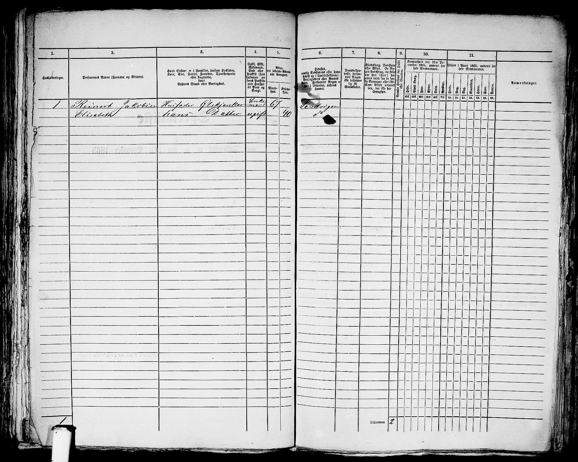 RA, 1865 census for Bergen Landdistrikt/Domkirken og Korskirken, 1865, p. 56