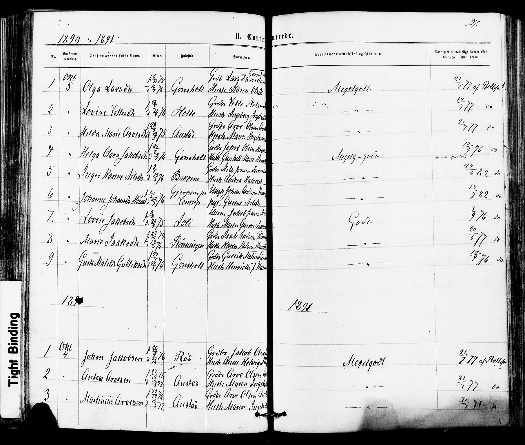 Siljan kirkebøker, SAKO/A-300/F/Fa/L0002: Parish register (official) no. 2, 1870-1895, p. 127
