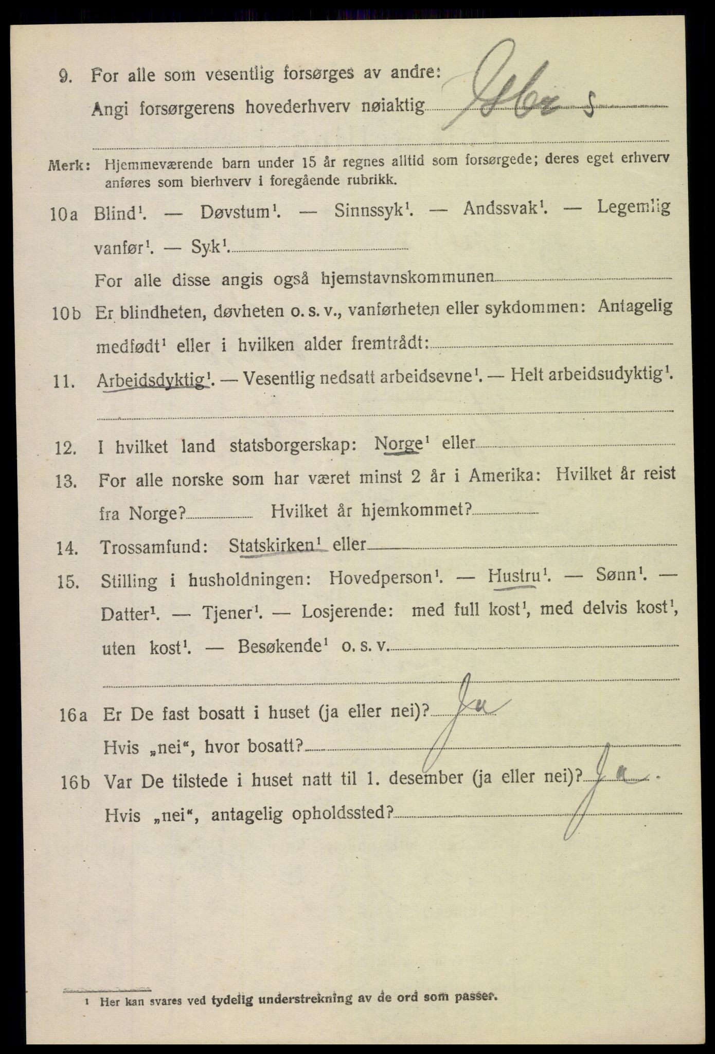 SAH, 1920 census for Øystre Slidre, 1920, p. 1898