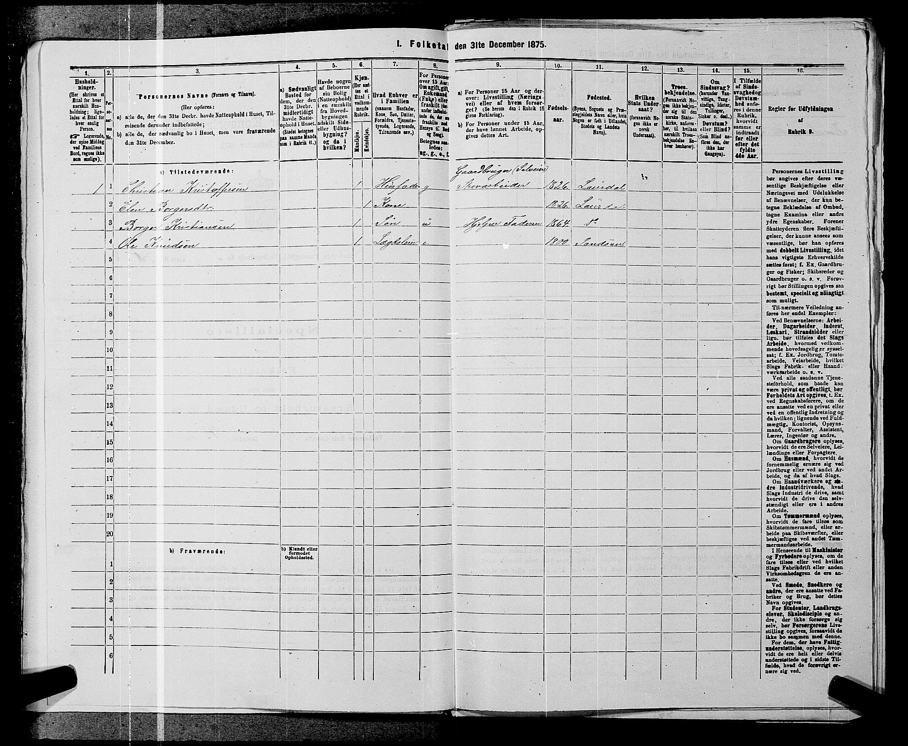 SAKO, 1875 census for 0629P Sandsvær, 1875, p. 541