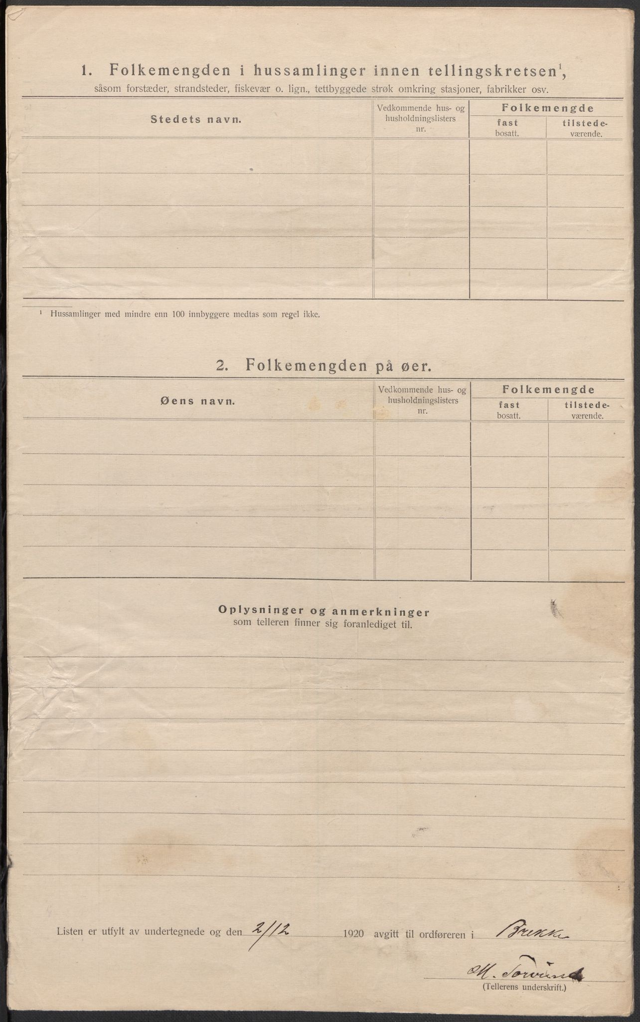 SAB, 1920 census for Brekke, 1920, p. 7