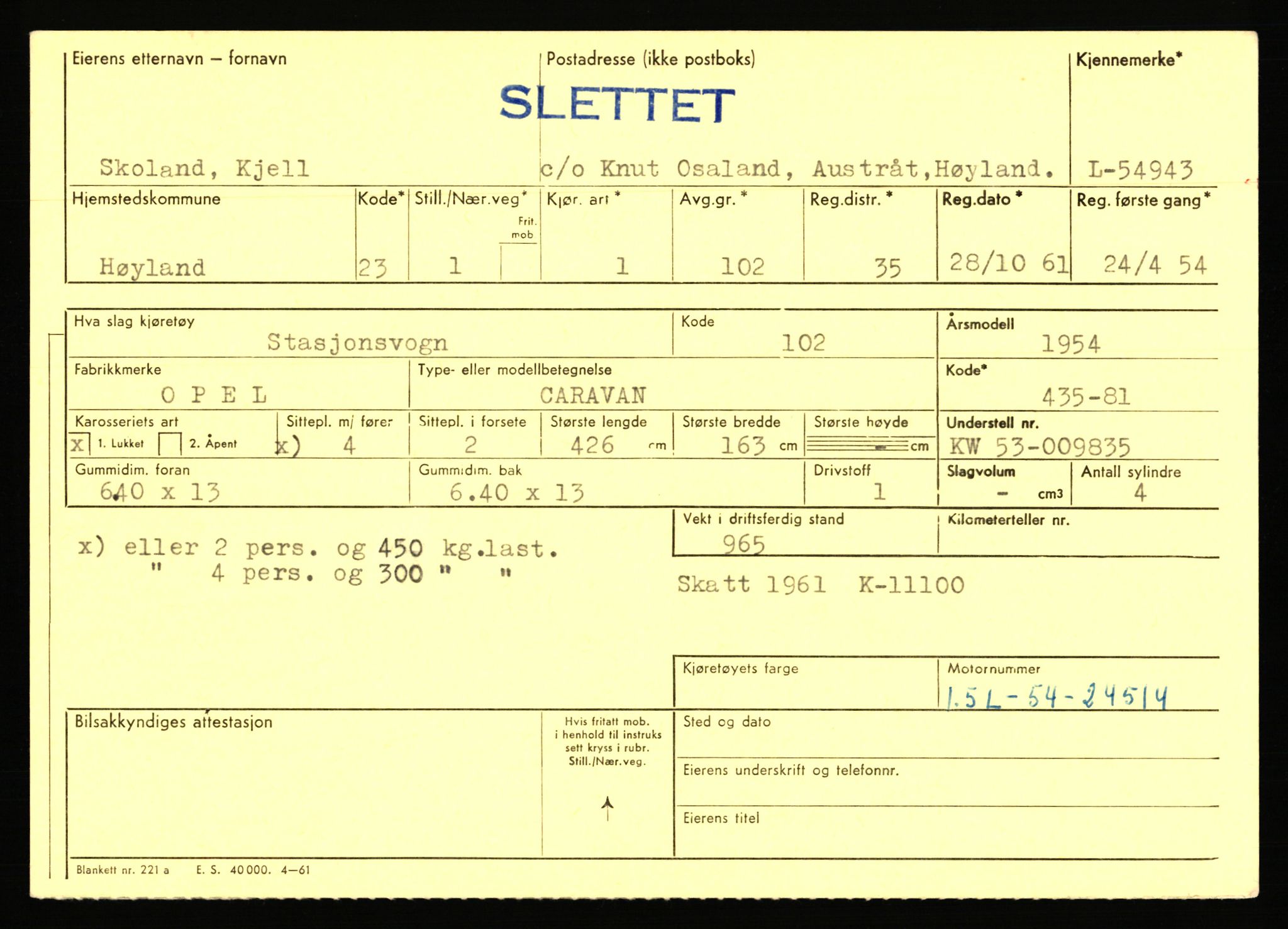 Stavanger trafikkstasjon, SAST/A-101942/0/F/L0054: L-54200 - L-55699, 1930-1971, p. 1545