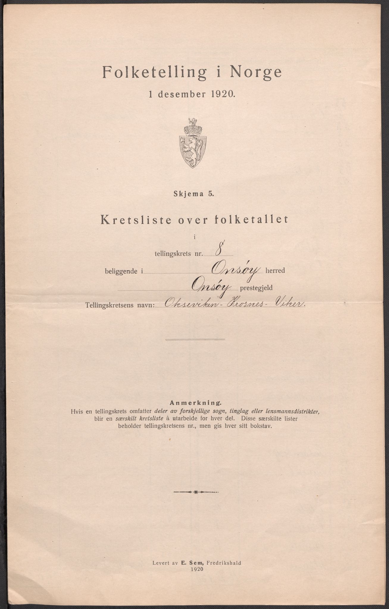 SAO, 1920 census for Onsøy, 1920, p. 32