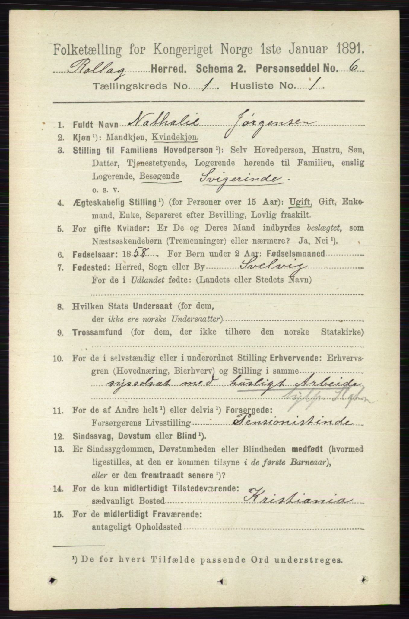 RA, 1891 census for 0632 Rollag, 1891, p. 77