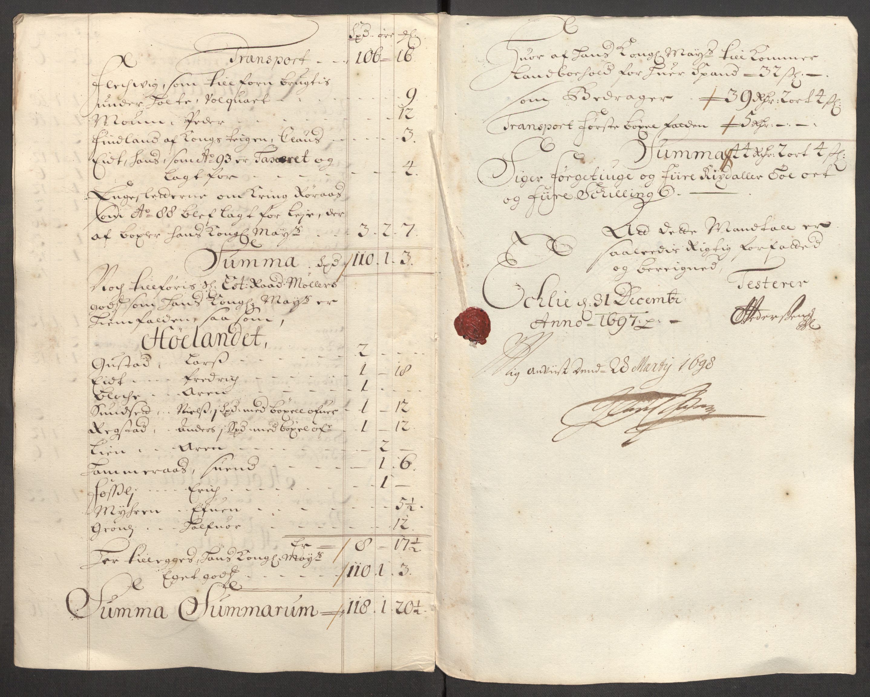 Rentekammeret inntil 1814, Reviderte regnskaper, Fogderegnskap, AV/RA-EA-4092/R60/L3947: Fogderegnskap Orkdal og Gauldal, 1697, p. 392