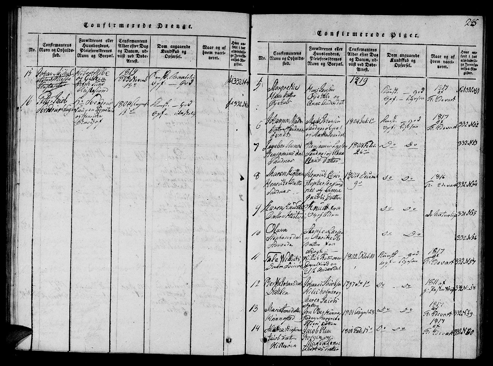 Ministerialprotokoller, klokkerbøker og fødselsregistre - Nord-Trøndelag, SAT/A-1458/784/L0679: Parish register (copy) no. 784C01 /1, 1816-1822, p. 245